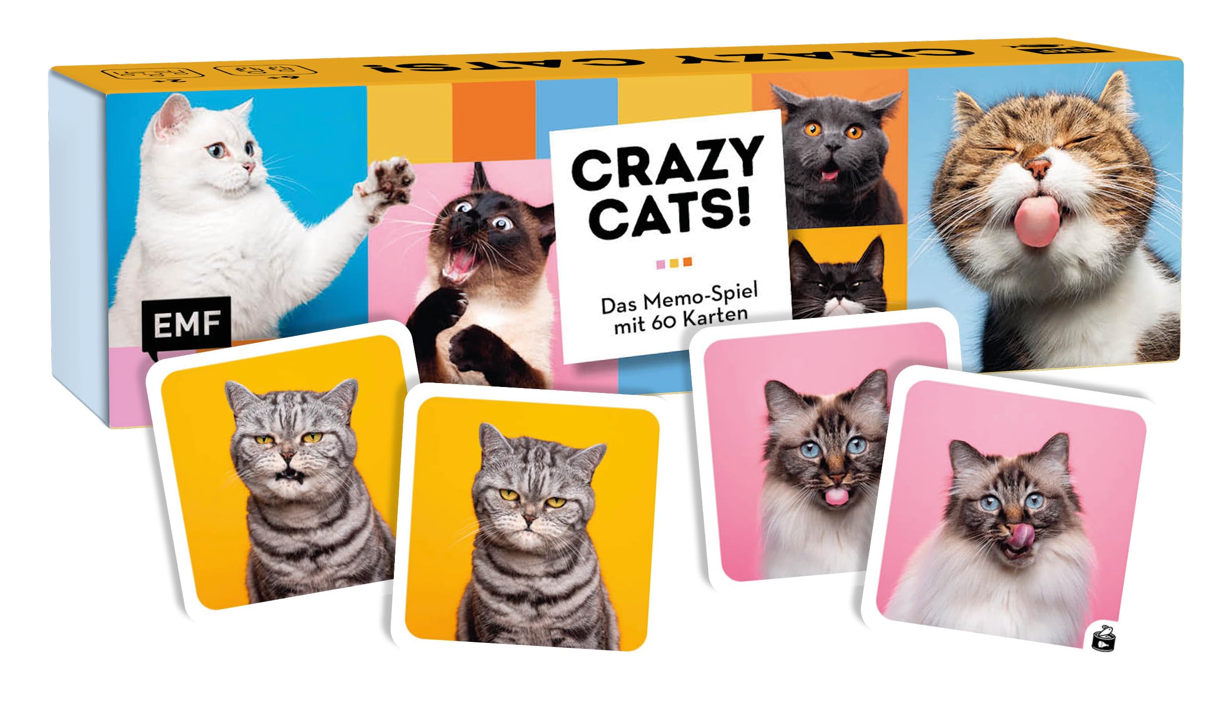 Memo-Spiel: Crazy cats!: Mit 60 lustigen Katzen-Motiven von süß bis grumpy für Katzenfans von 6-99 Jahren