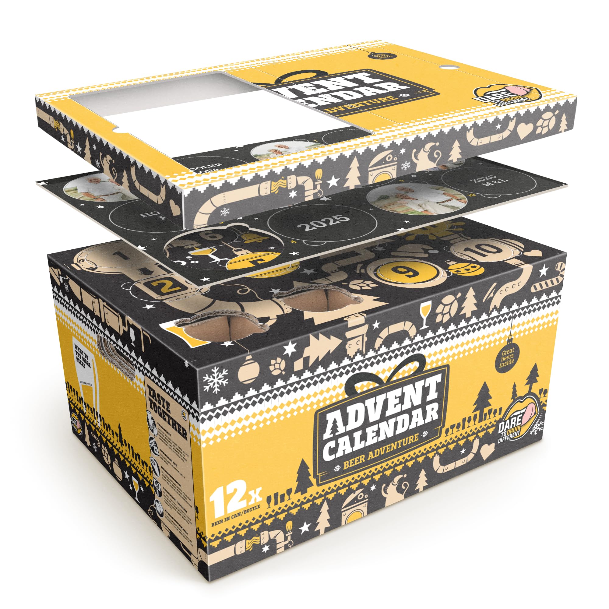 Personalisiert Bier Adventskalender 2025 - Bierkalender mit 12 Bieren aus Europa, Adventskalender Männer mit Alkohol, perfekte Geschenkidee