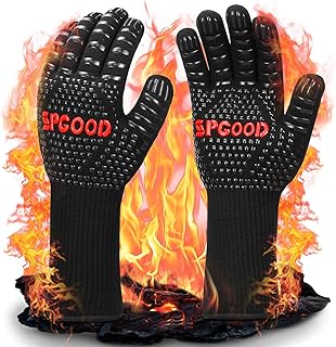SSPGOOD High Quality BBQ Grill Gloves Oven Gloves Heat Resistant up to 800 °C
