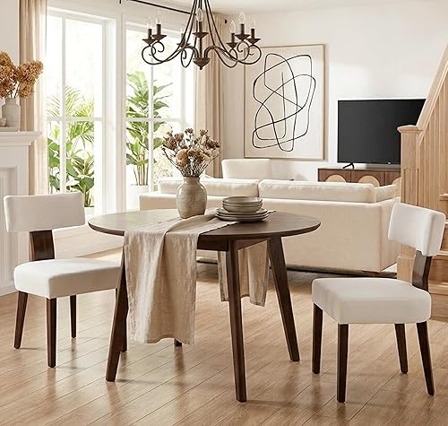 Miniatura 12 de Juego de 6 sillas de comedor modernas de mediados de siglo Shunzhi, sillas tapizadas de madera para comedor, sillas de cocina estilo granja, sillas