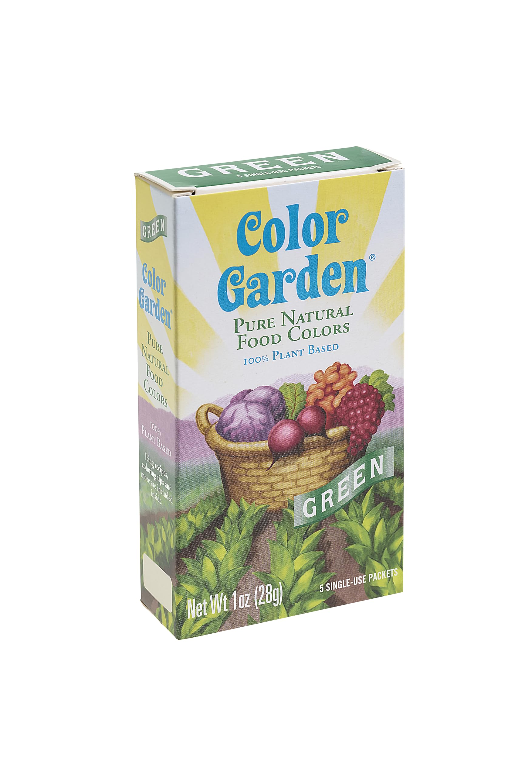 Color Garden Pure Natural Food Colors, Green 5 ct. 1 oz.