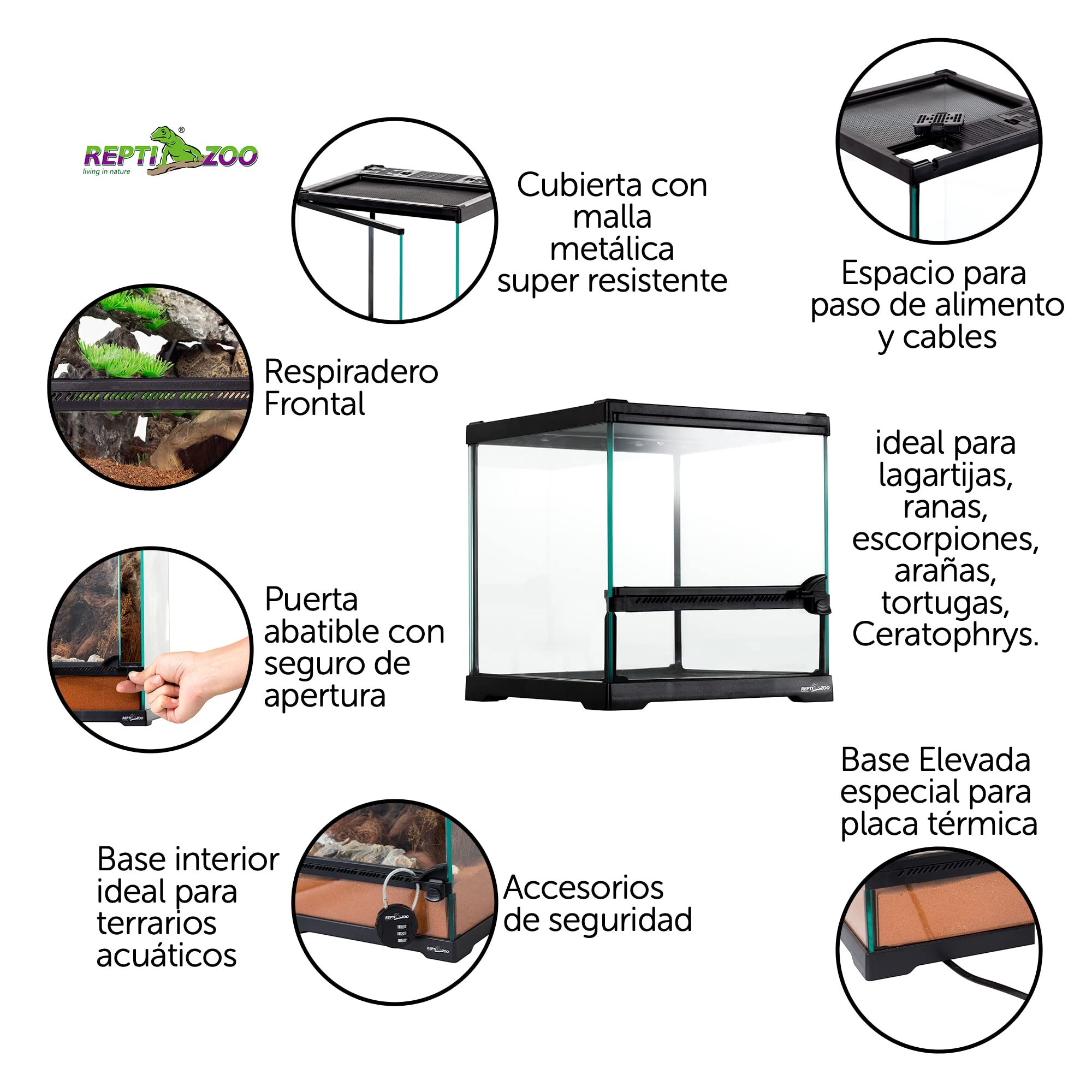 ReptiZoo Terrarium 1 Puerta 21 x 21 x 20 cm