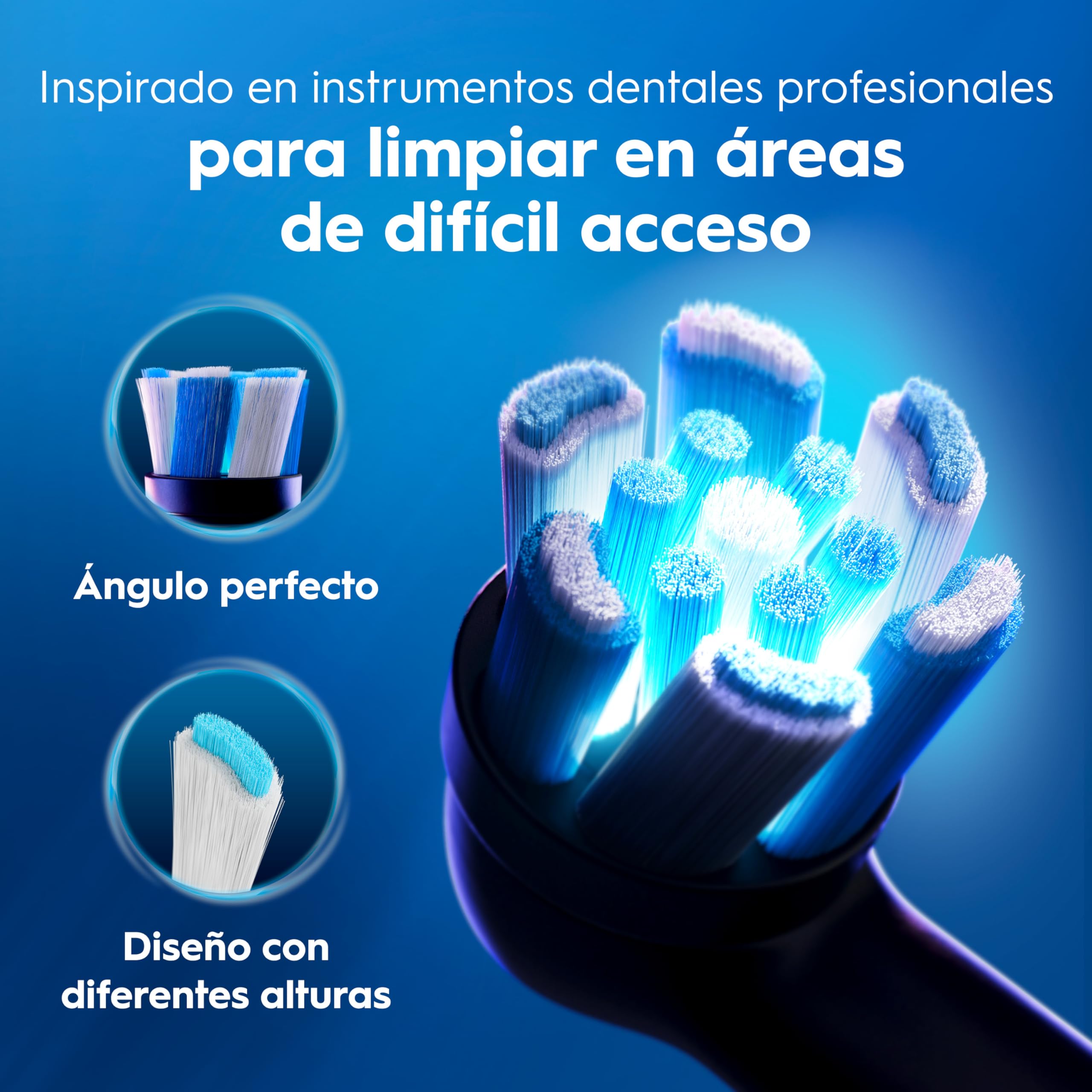 Oral-B iO 3 Cepillo de Dientes Eléctrico con 3 Cabezales, Negro - Cepillo Dental con Sensor de Presión, 3 Modos de Cepillado con Blanqueamiento Dental Y Temporizador, Diseñado por Braun