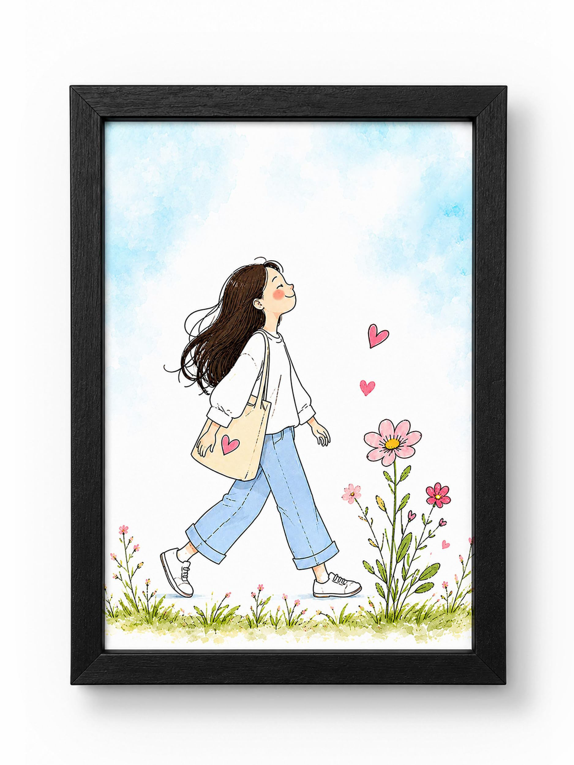 RK Gift Creations | A4 Black Photo Frame for Wall Decor | Wall Hanging & Table Top, Custom Picture Frame, MDF Wooden Build, Transparent PVC Sheet, Metal Hangers-image-8