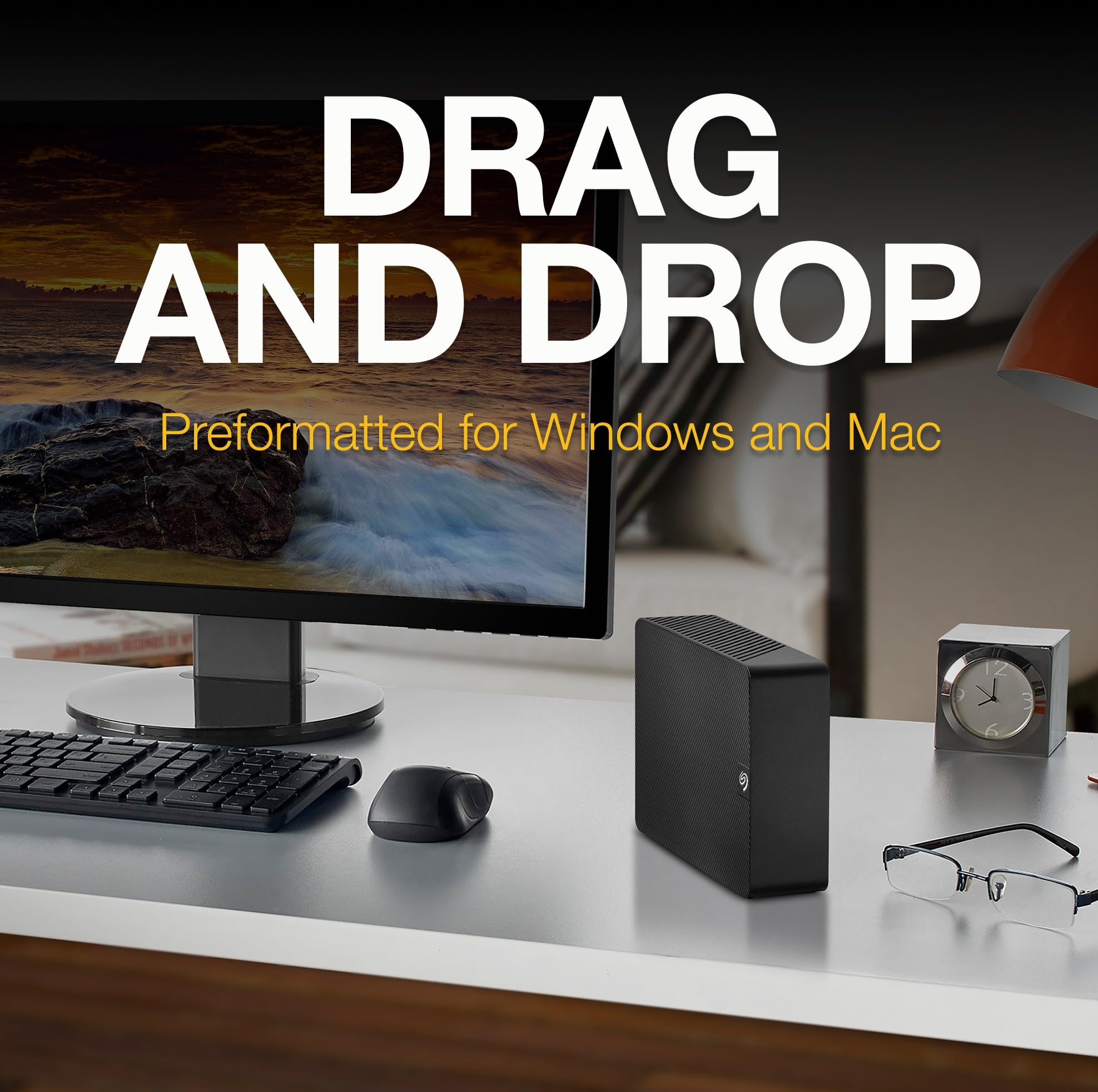 Seagate Expansion Desktop 22TB, Zewnętrzny dysk twardy, 3.5", PC & PC Portatili, USB 3.0, Data Rescue Service (STKP22000400)