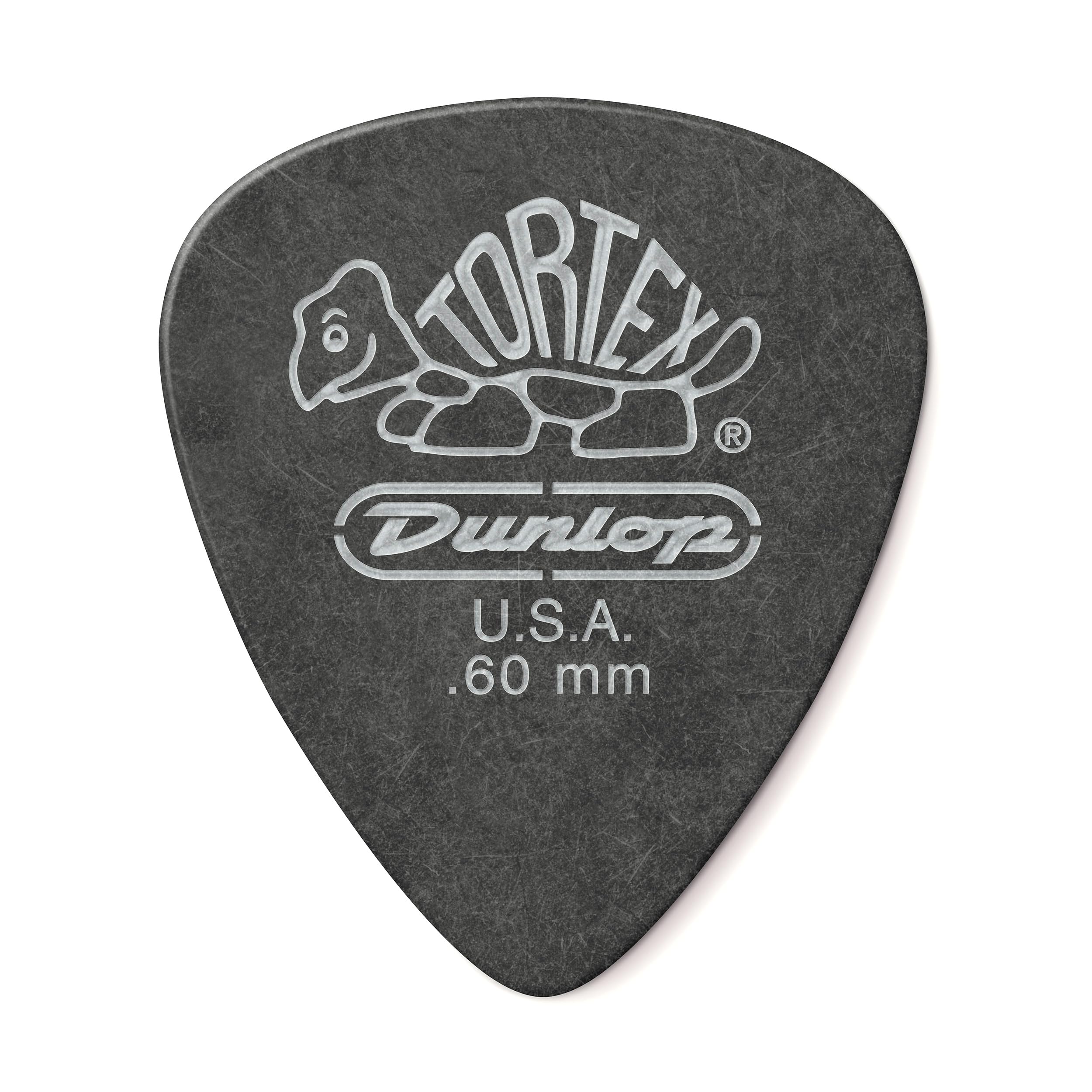 Jim Dunlop 488P.60 Tortex Standard Player Pack - Pitch Black (Pack of 12)