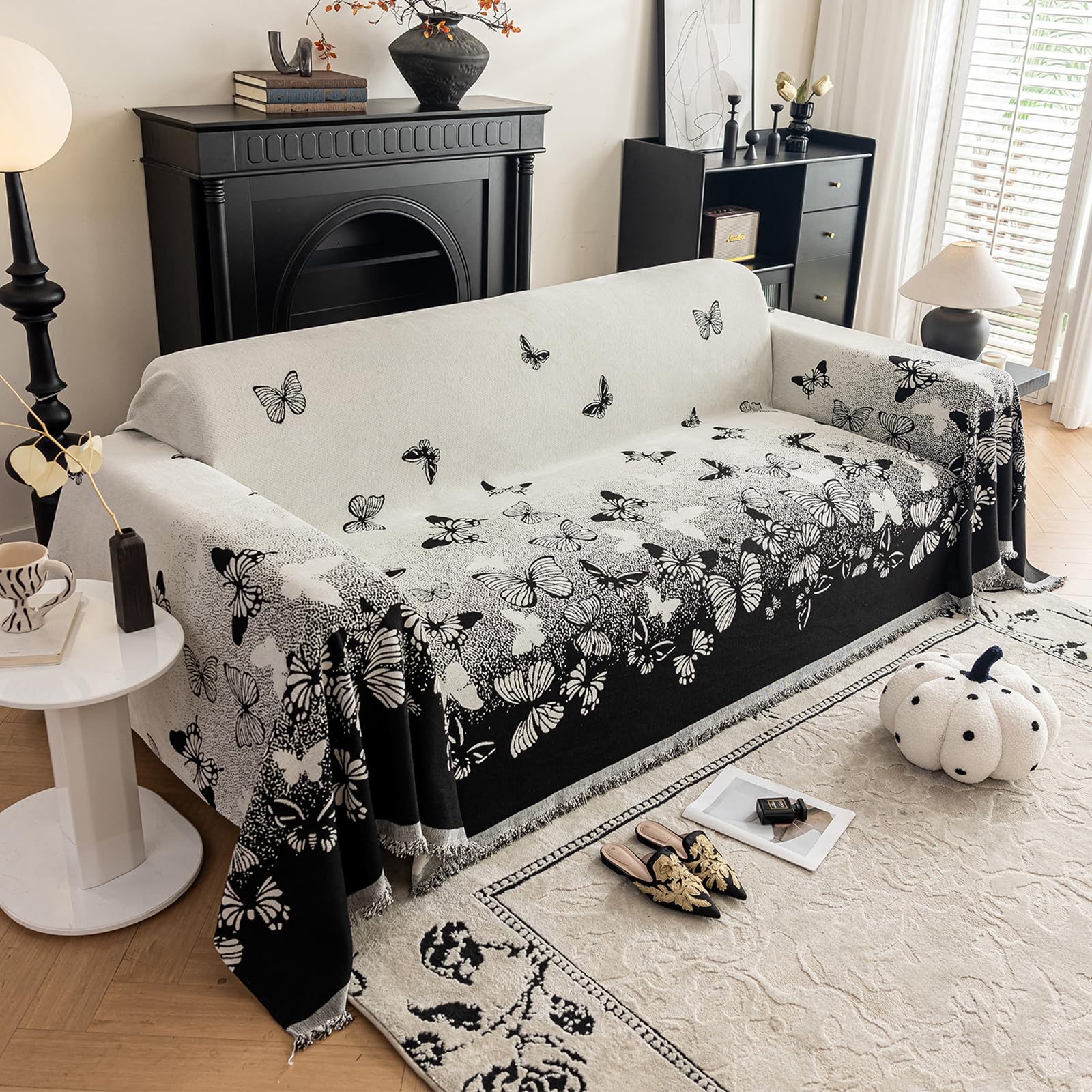 Couverture de confort anti-griffes de chat pour canapé en chenille
