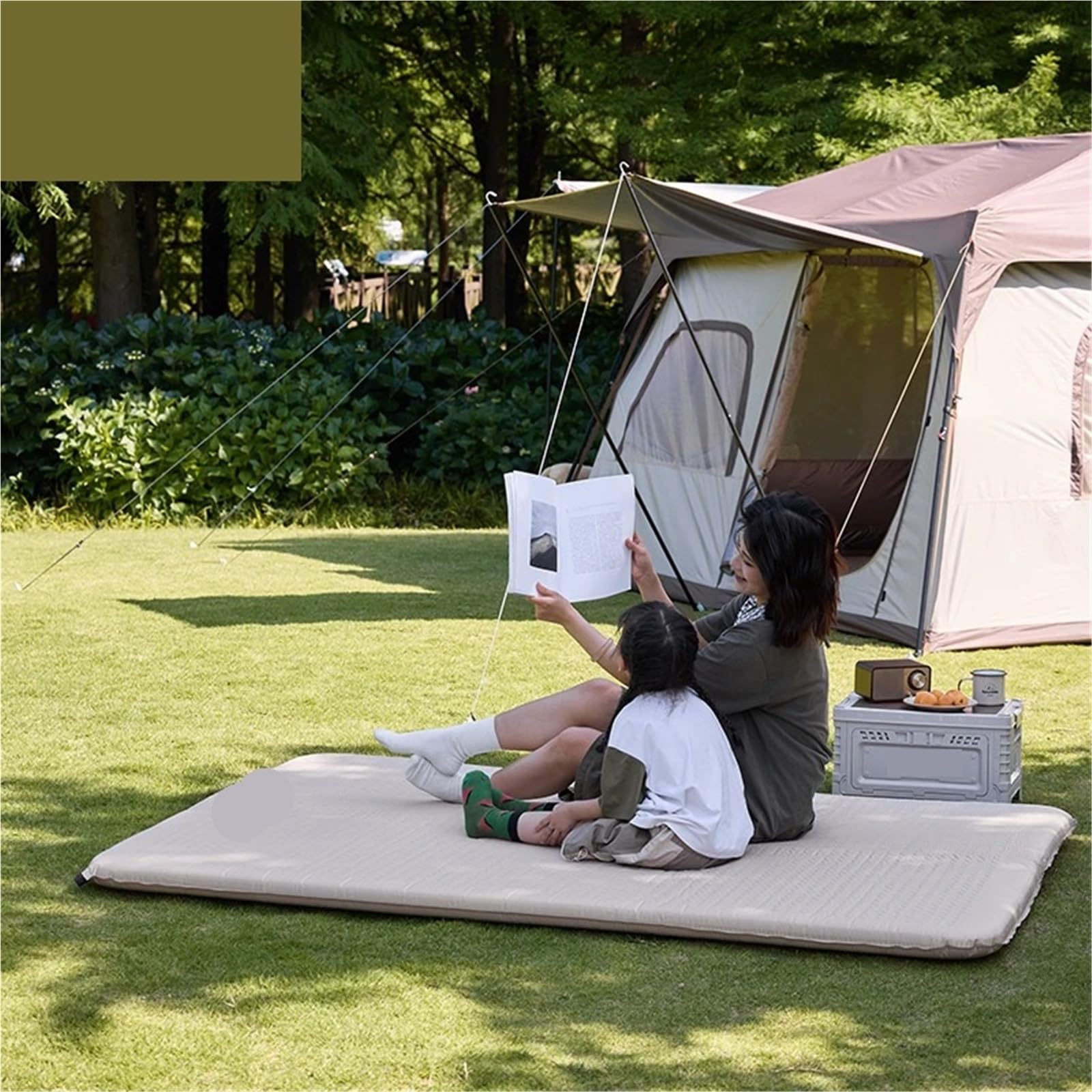 Colchoneta de Camping autoinflable Estera Plegable for Acampar al Aire Libre