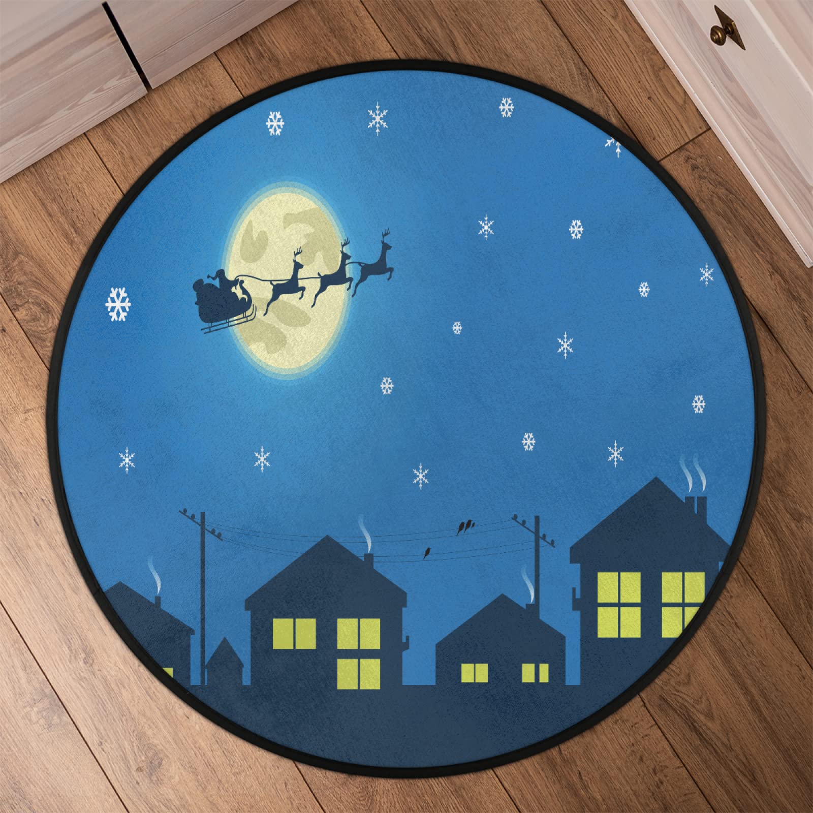 Tapis rond de 91,4 cm, lavable en machine, antidérapant, doux, pour salon, chambre d'enfant, chambre d'enfant