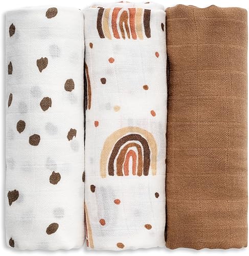 Miniatura 16 de GLLQUEN BABY Manta de Recepción para Bebé, Manta de Muselina de Algodón para Niño y Niña, Mantas para Envolver Recién Nacidos Cuadrados,