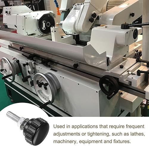 Miniatura 312 de uxcell Juego de 4 perillas moleteadas, tornillos de pulgar con tuercas y arandelas, rosca macho métrica M6 x 1.378 in, cabeza de plástico de 0.984