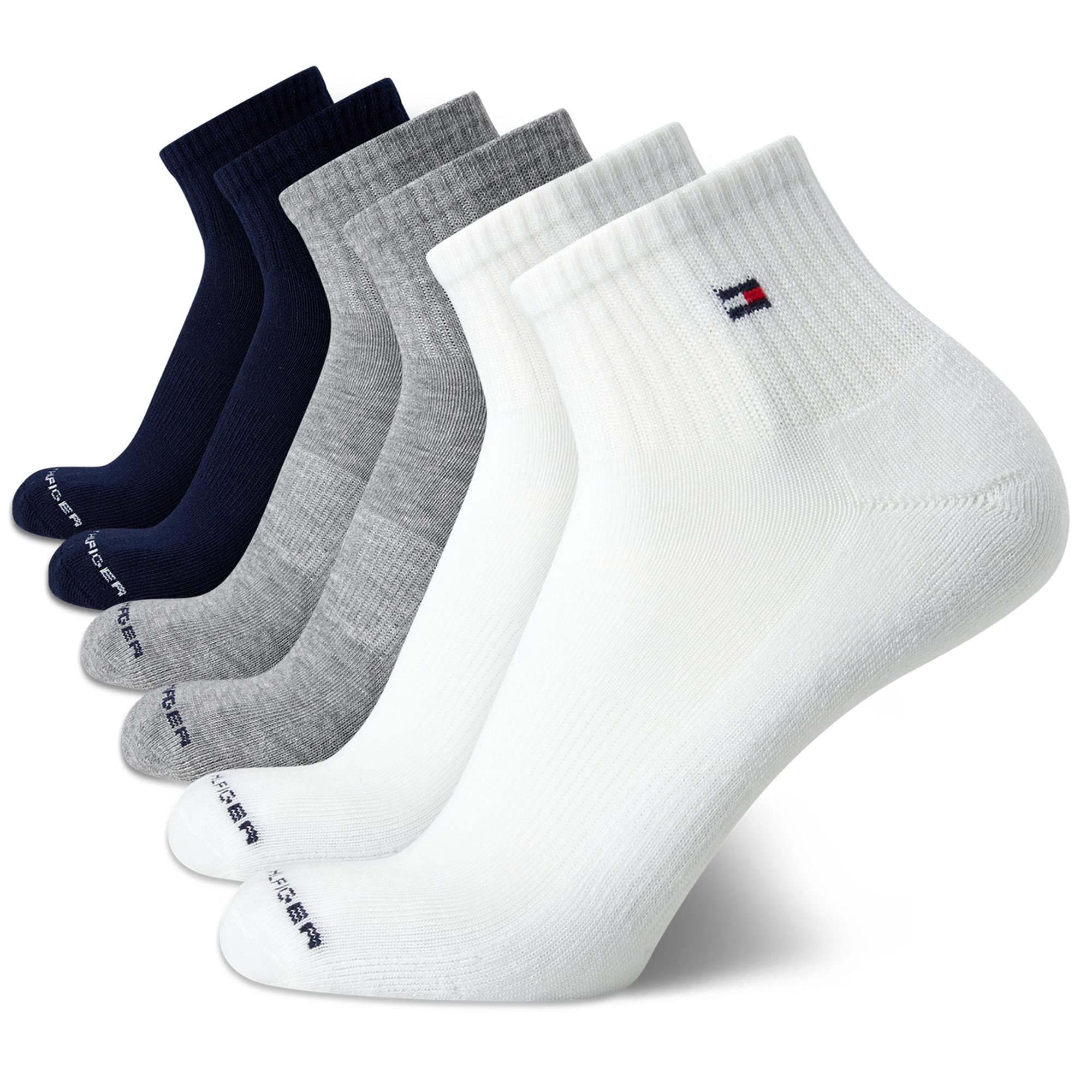 Tommy Hilfiger Men's Breathable Cushioned Quarter Socks - 6 Pack
