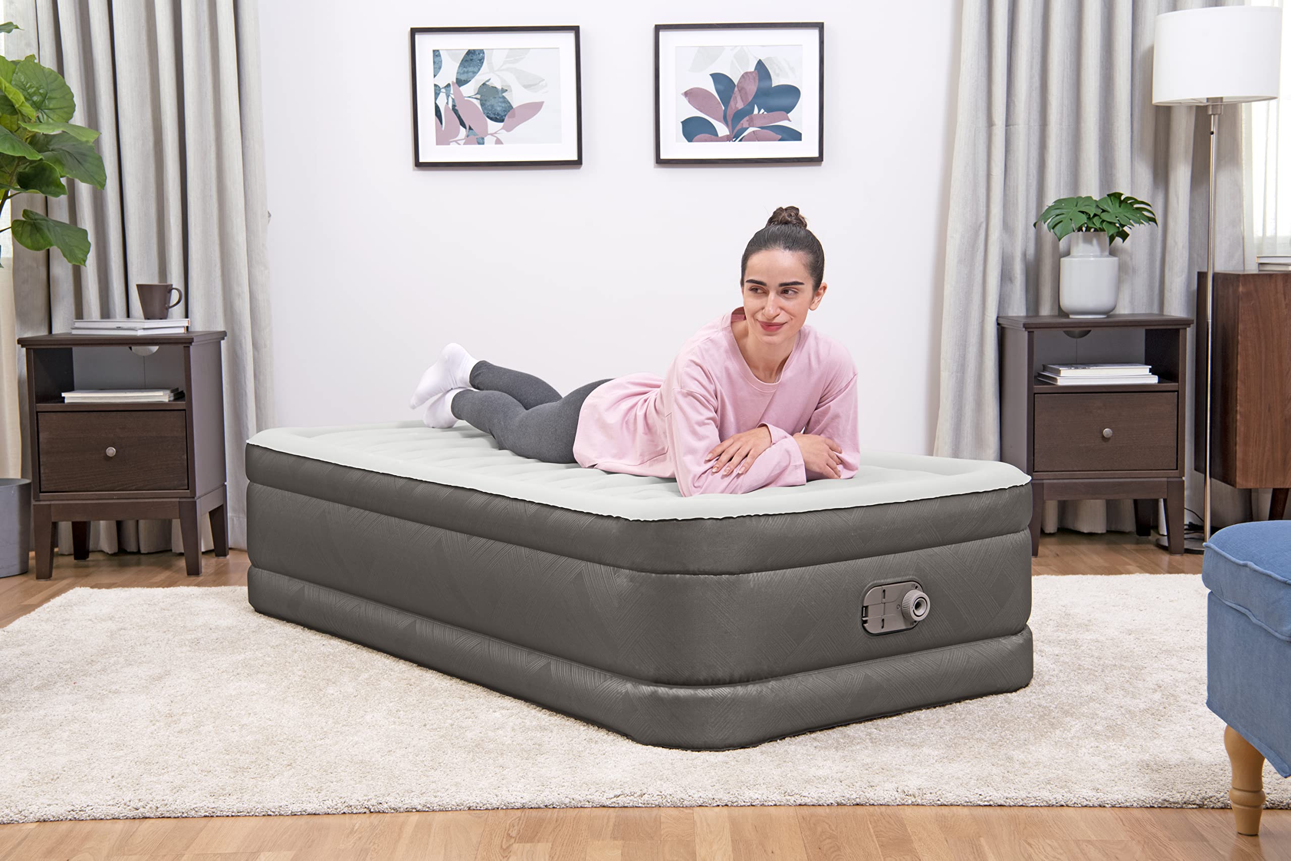75" x 38" x 18"/1.91m x 97cm x 46cm Fortech Air Mattress Twin Built-in AC pump