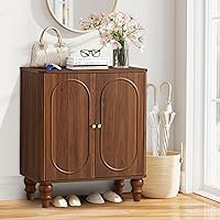 Vista 6 de ORRD Fluted Storage Cabinet, Modern Credenza Wooden Accent Sideboard Buffet Cabinet with Adjustable Shelves and Solid Wood Legs, Console Table for