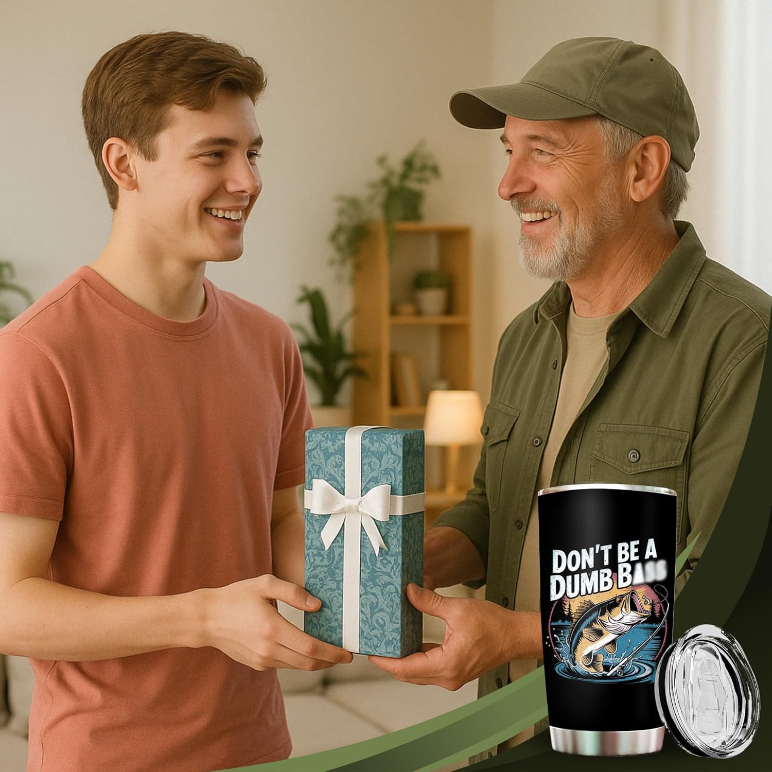 Funny Fishing Gifts for Men, Dad - Best Cool Gifts for Fisherman, Fishing Lovers - Funny Dad Gift from Daughter, Son - Christmas, Fathers Day, Birthday Gift for Men - Fish Stuff Cup Tumbler 20oz - Image 5