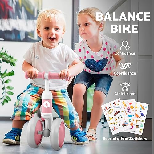 Miniatura 2 de Bicicleta de equilibrio de 1 año de edad, 10 a 24 meses, bicicleta de equilibrio para bebé, sin pedales, 4 ruedas para niños pequeños, tres