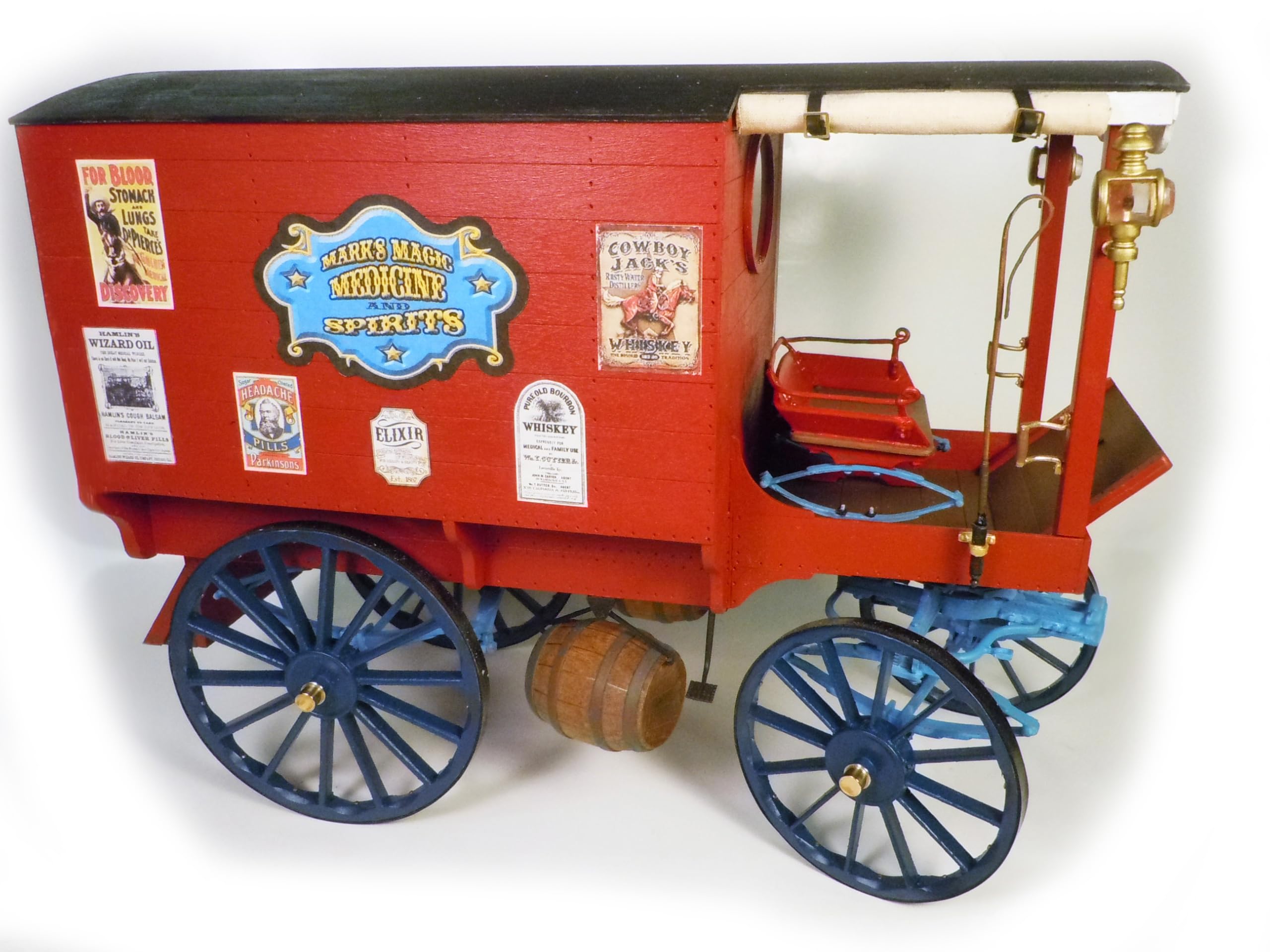 Model Trailways Old West Medicine Wagon 1:12 Scale - Length 13" Wood and Metal kit to Assemble for Adults DIY - Image 2