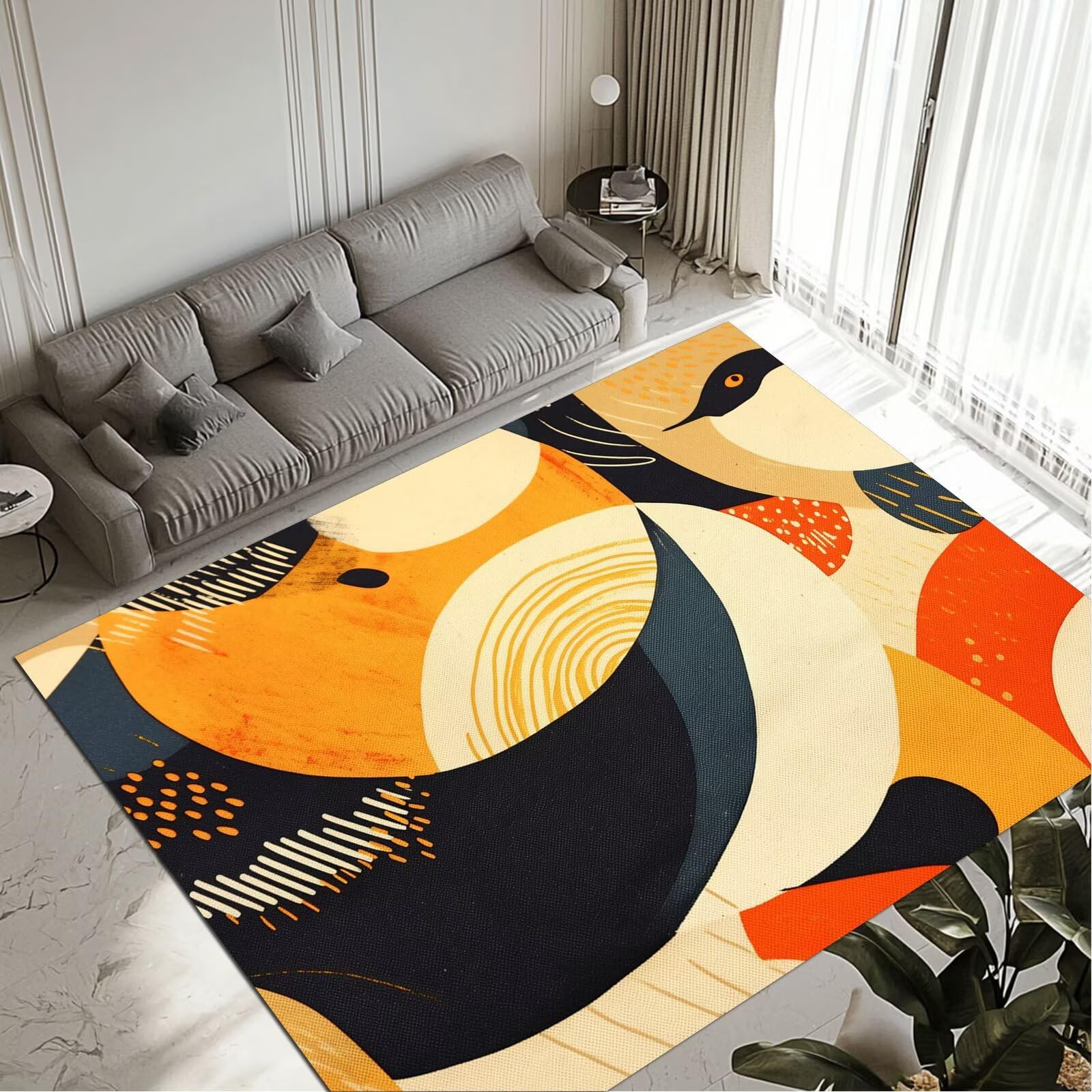 Tapis de salon lavable et imperméable 160x230cm antidérapant