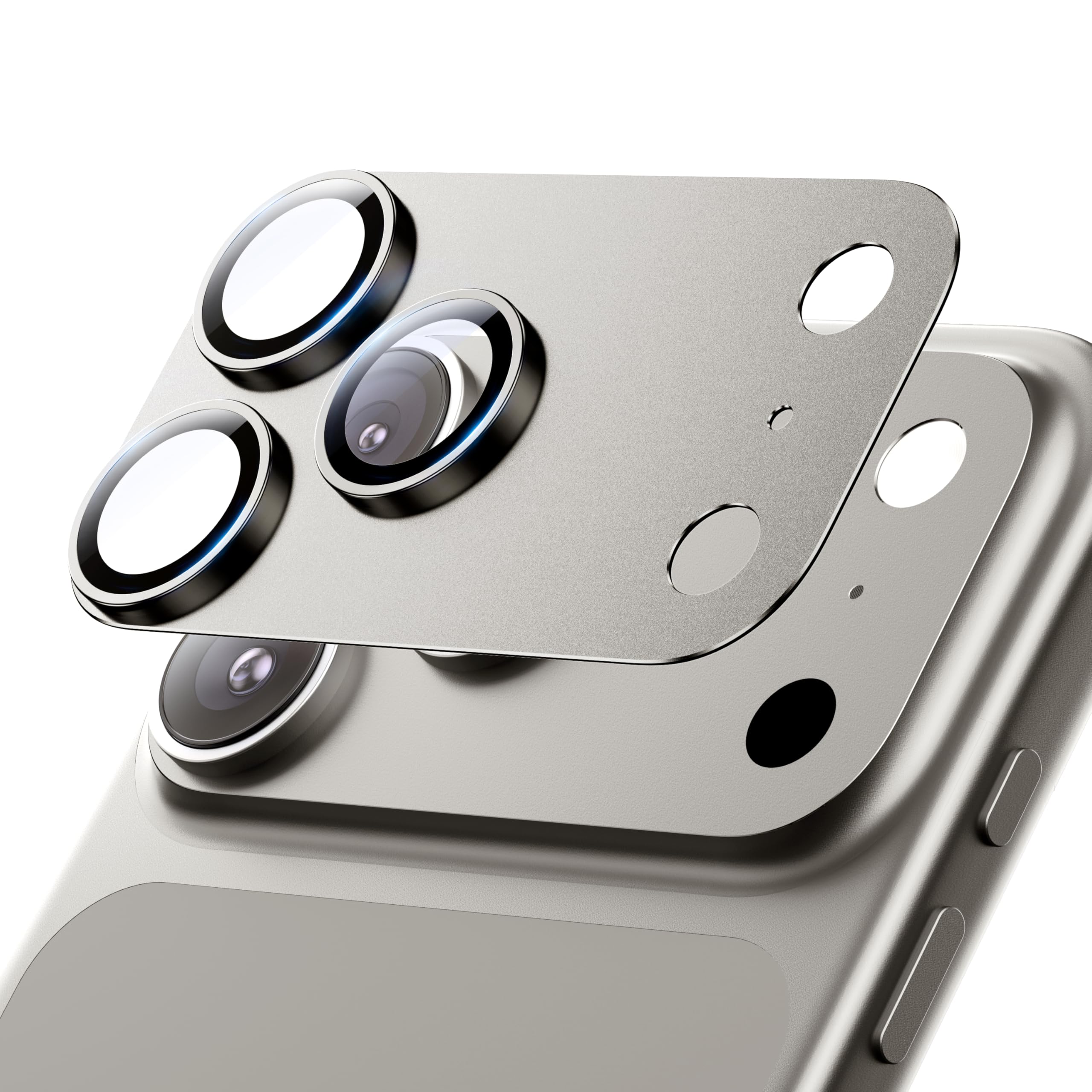 Hoerrye für iPhone 17 Pro Max Kameraschutz - [12FT Zersprungsicher Militärqualität] [Starke Adsorption] Metall 9H+ gehärtetes Glas Kamera-Display Vollschutzabdeckung Hülle-kompatibel, Grau