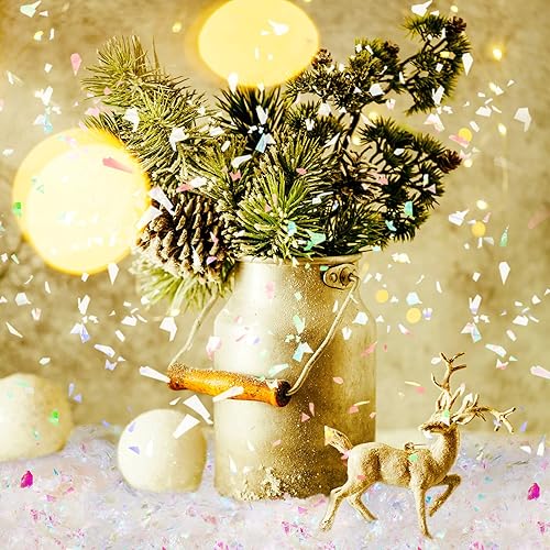 Miniatura 4 de Kasyat Decoración de manualidades falsas de nieve con centelleantes de Navidad, relleno de polvo de nieve artificial para suministros de decoración