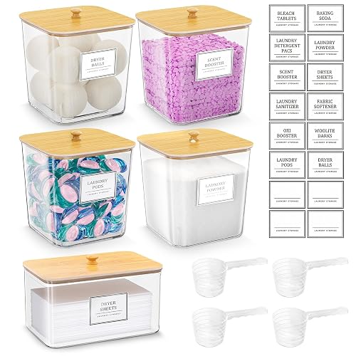 HomePekite Laundry Pods Storage Container, Clear Acrylic Laundry Room Organization