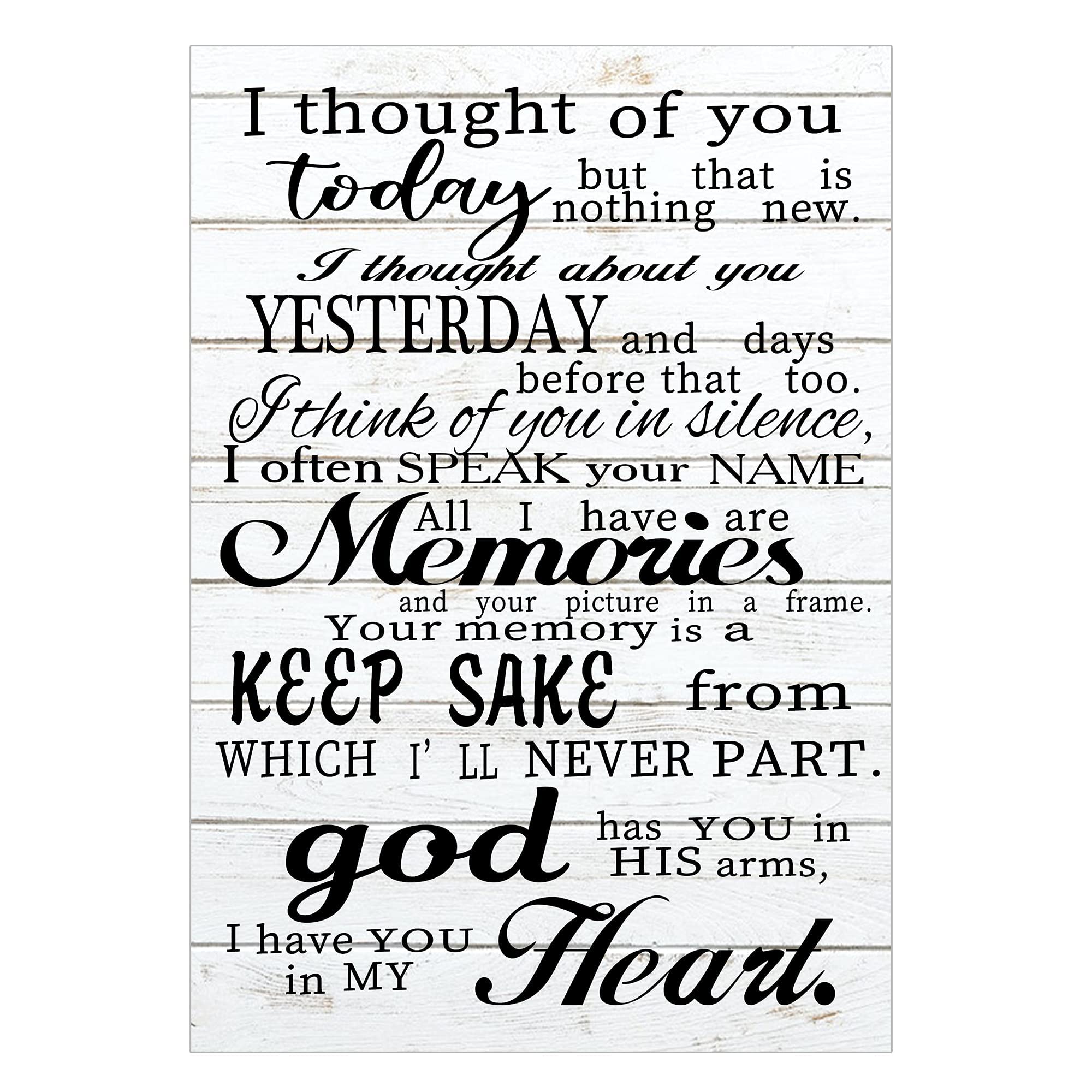 Aihesui Wood Hanging Sign with Hanger I Thought of You Today Rustic Wooden Plaque Sign Decoration for Home Farmhouse Room Outdoor 12 x 18 Inch, Multicolor