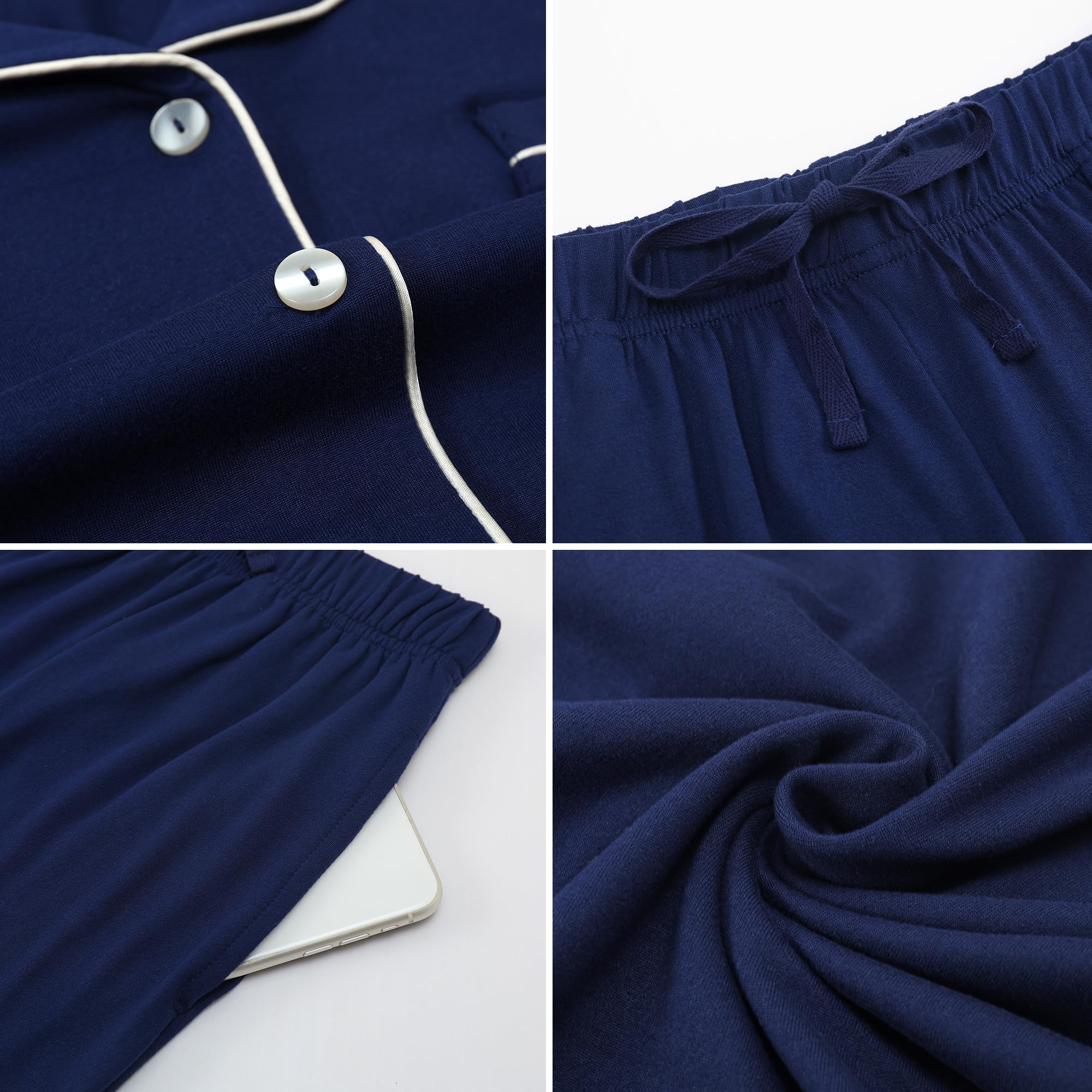 PJGGZ Pijamas a juego para parejas, conjunto de pijama con botones para hombres y mujeres, ropa de descanso suave y cálida