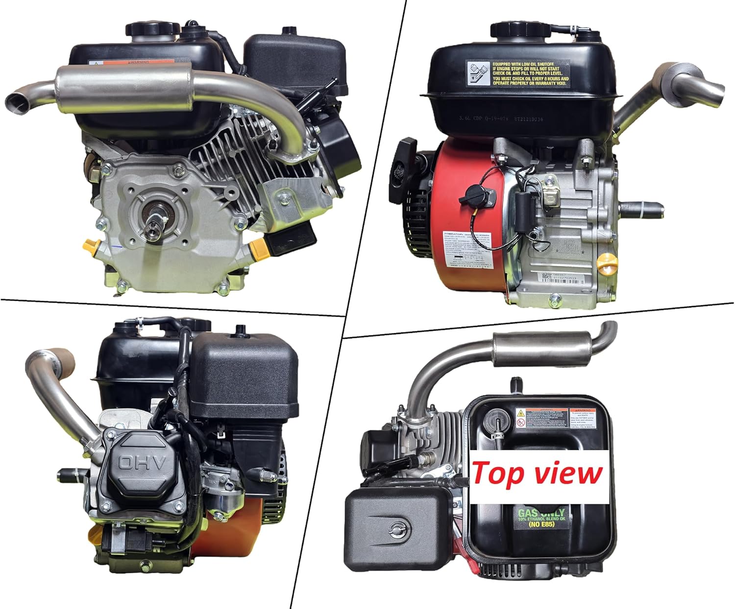 ARSPORT Stainless Exhaust Muffler for Surface drive mud motor compatible with Hond GX160 & GX200, Predator 212, Predator 224cc Surface Drive Motor, mud motors, Lake boats.