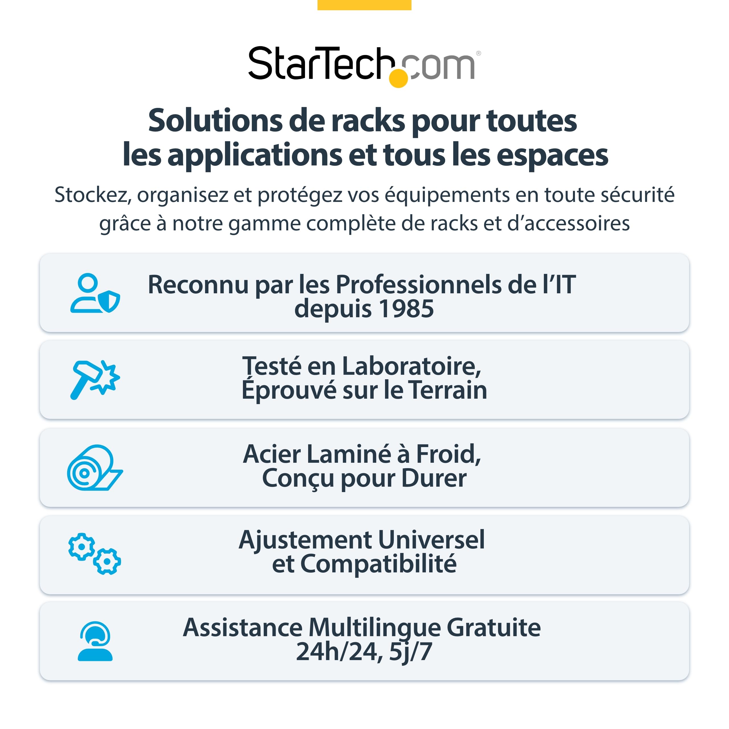 StarTech Rack Mural 8U 2 Montants, Réglable 40cm, Ouvert (WALLMOUNT8-HAF) | Support serveur/équipement réseau 19", Châssis ouvert, Profondeur 24, 5-39, 7cm, EIA-310, Acier calibre 14, 40kg