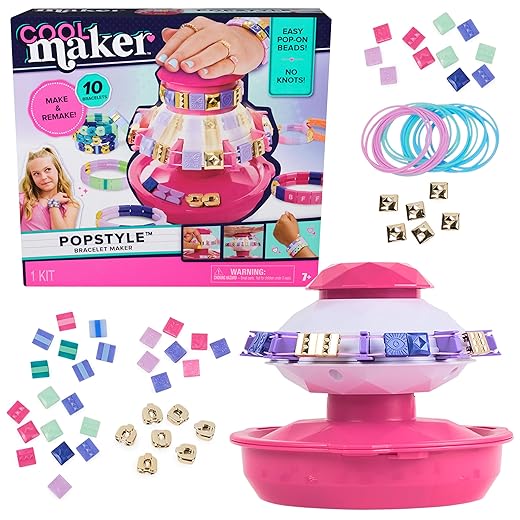 Cool Maker PopStyle Bracelet Maker, 170 Beads, Make & Remake 10 Bracelets, Friendship Bracelet Making Kit, DIY Arts & Crafts for Kids