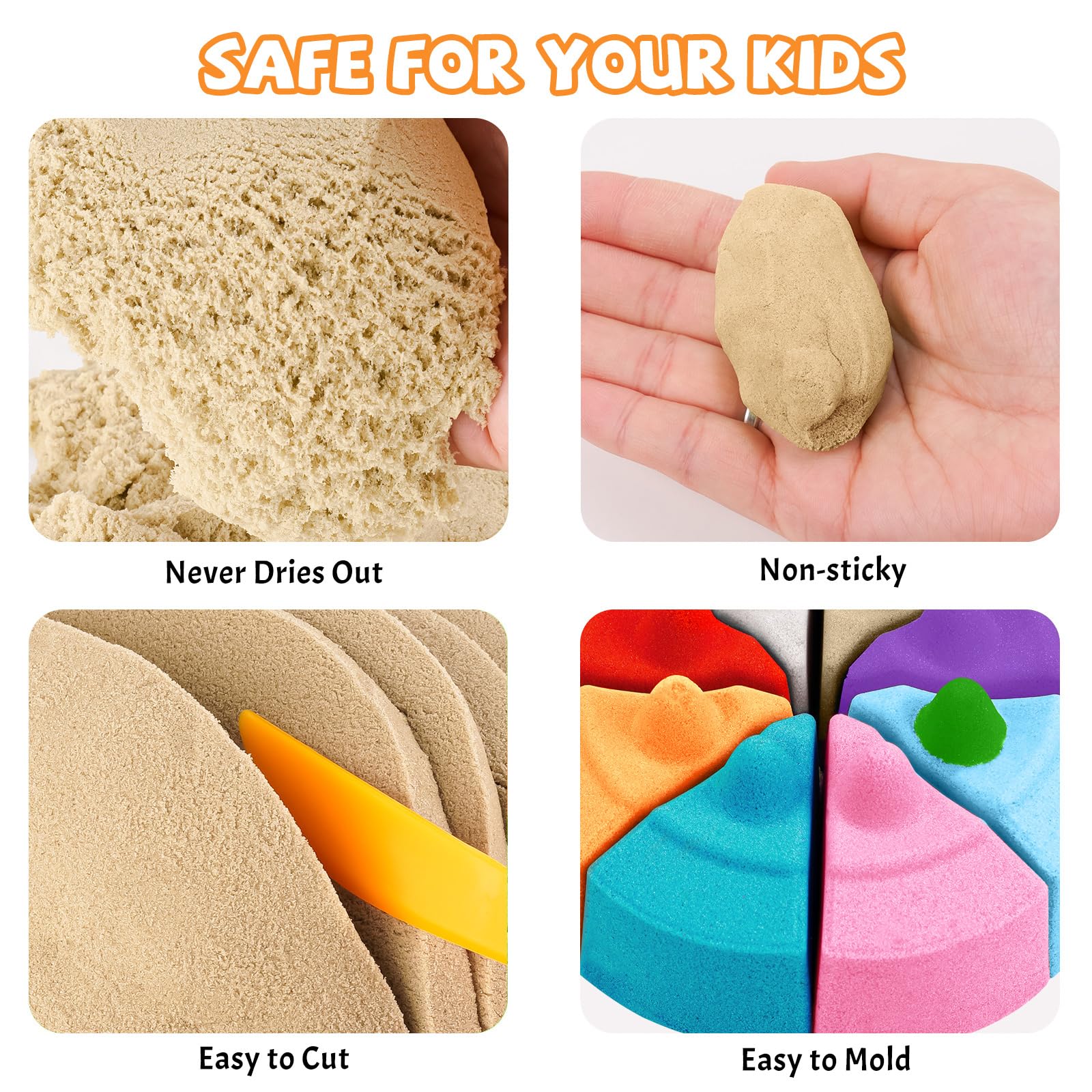 NiToy Play Sand, FlexiSand 5 kg Sabbia da Gioco Modellabile per Bambini, Sabbia da Modellazione per Dare Forma e Impastare, Facile da Maneggiare, Applicazione Pulita, Promuove il Gioco Creativo (Beige