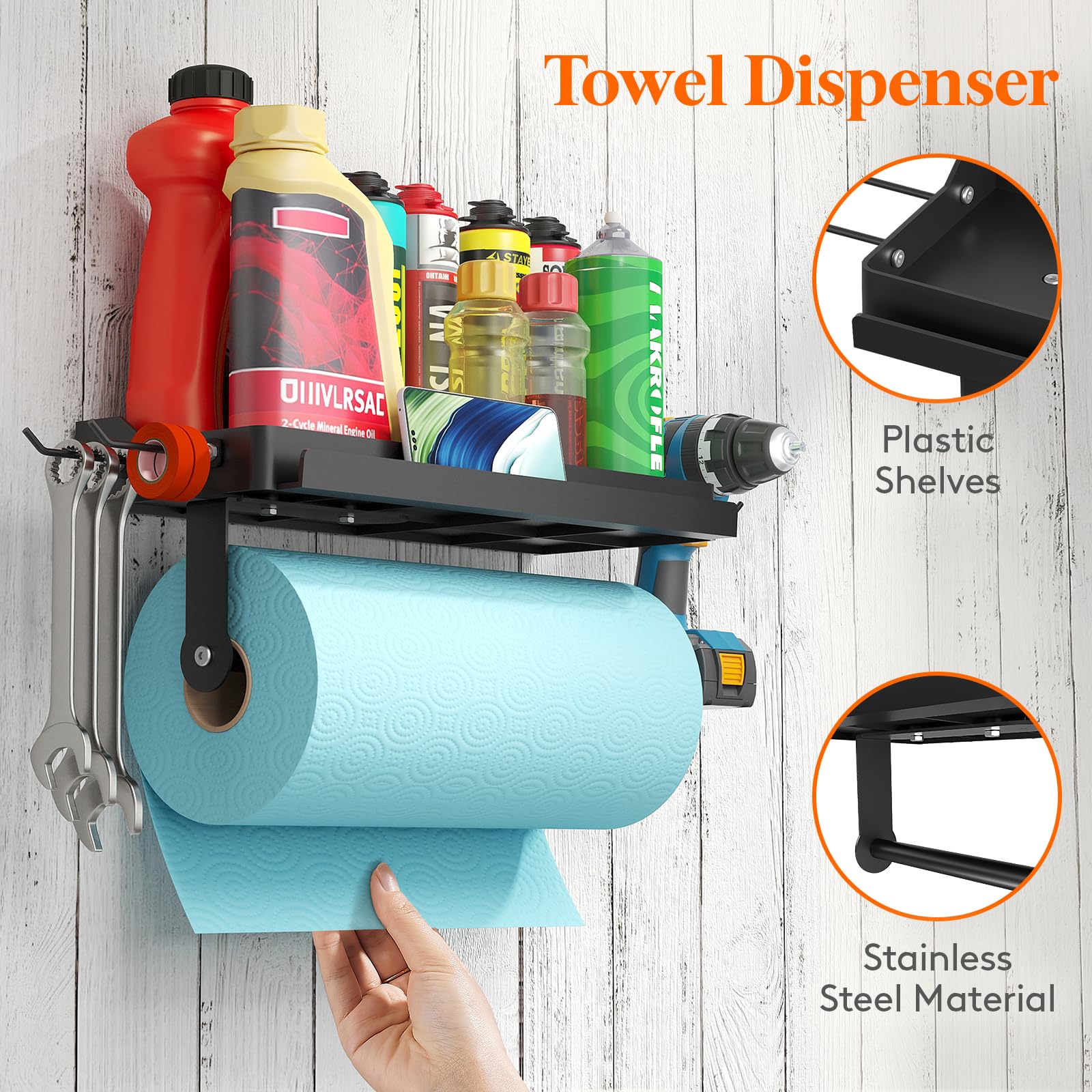 Porte Serviette Salle De Bain, Rangement Serviette Salle De Bain, Porte Serviette Murale Noir | Leroy Merlin