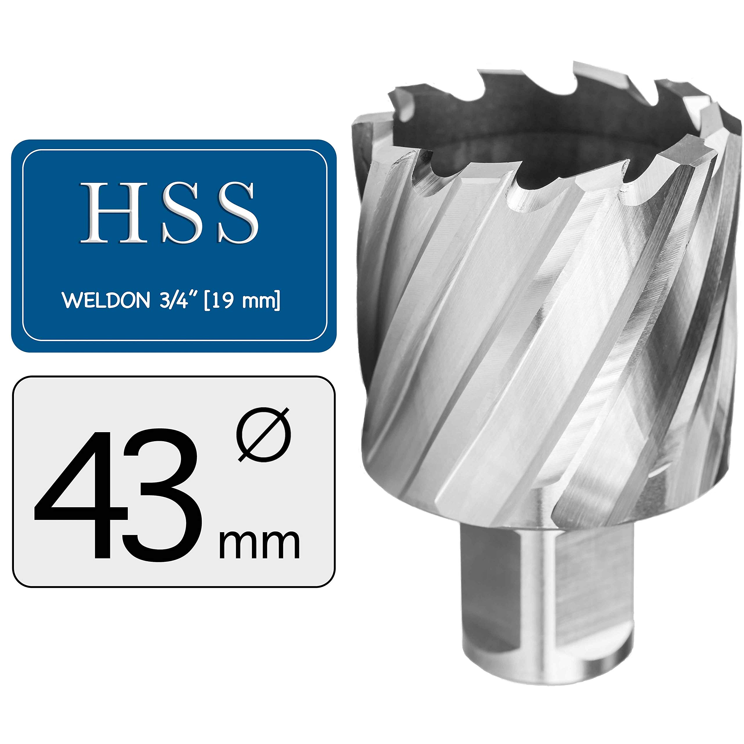 MELVER Fraise HSS à tige Weldon 19 mm [3/4"] Profondeur de coupe 30 mm (43)