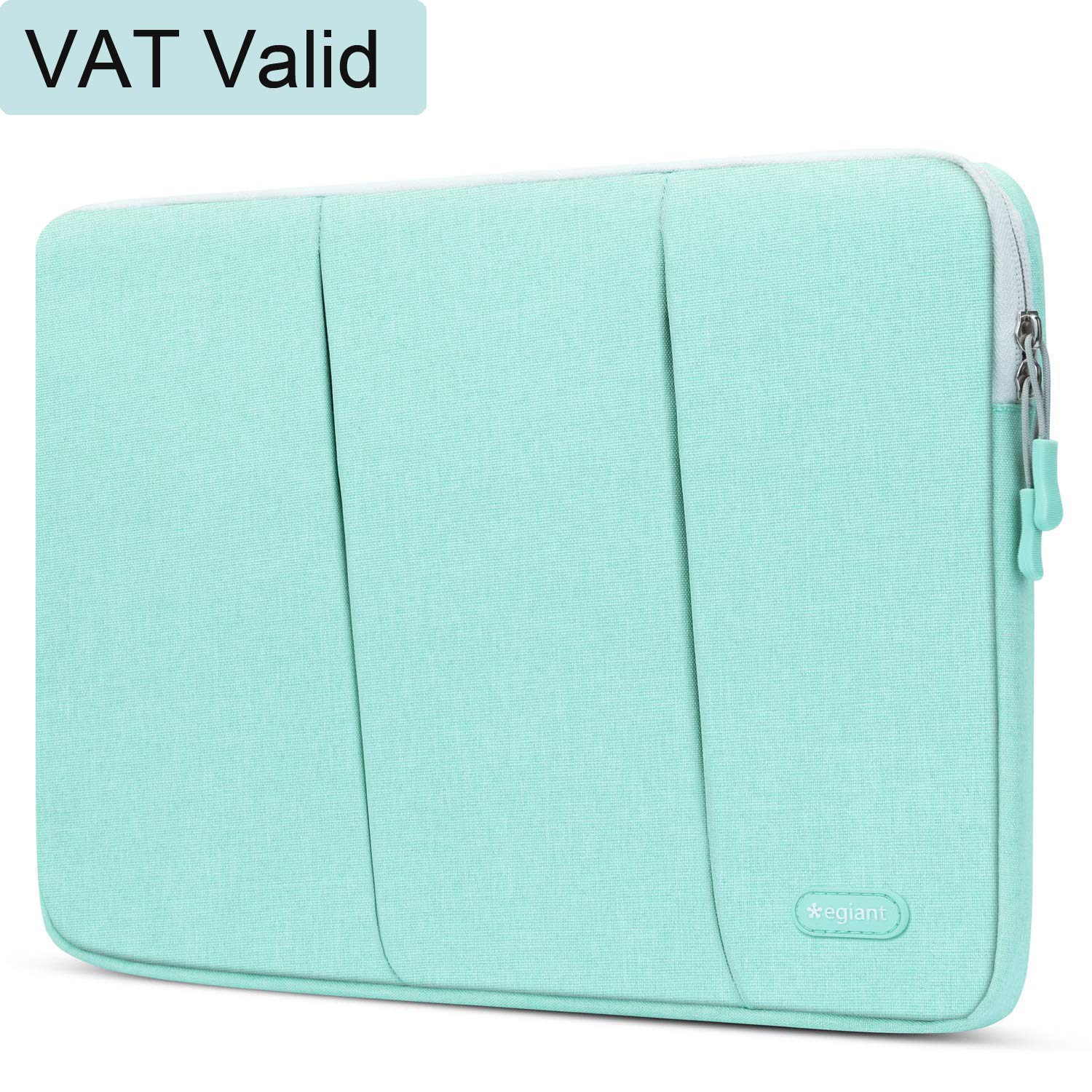 egiant Laptop Sleeve Case 13.3 Inch, 360° Protective Notebook Case, Compatible Macbook Air/Pro 13 ｜ Chromebook 13｜ Stream 13｜Surface Book, Water-Resistant Laptop Cover (2 Pockets, Light Blue)