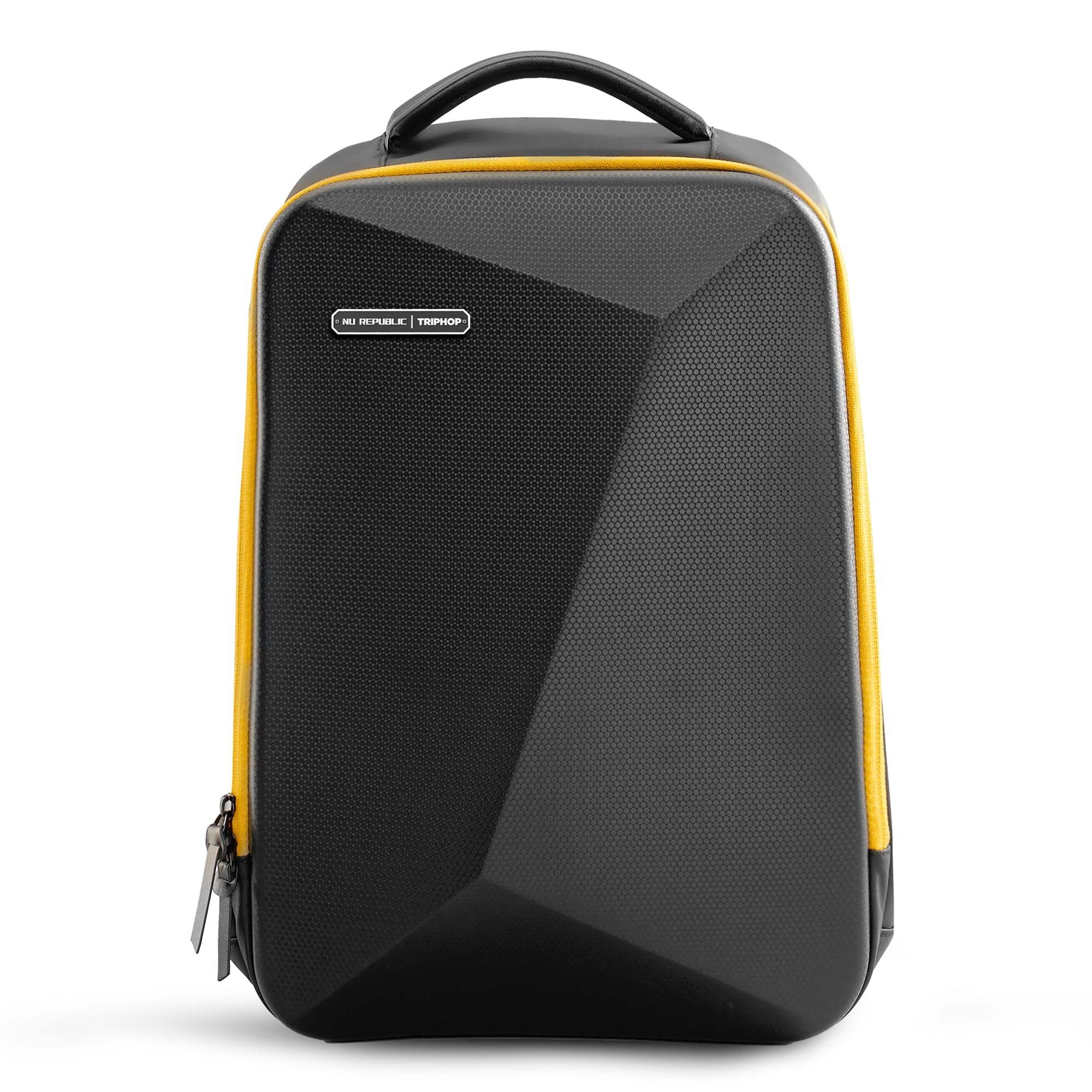 Nu Republic Triphop Voyager Edge Backpack for Men Women 18-inch Laptop Backpack bag | 30 Ltr Capacity | Padded back and shoulder straps with trolley sleeve | Backpack with Dual USB Port (Black/Yellow)-image-20