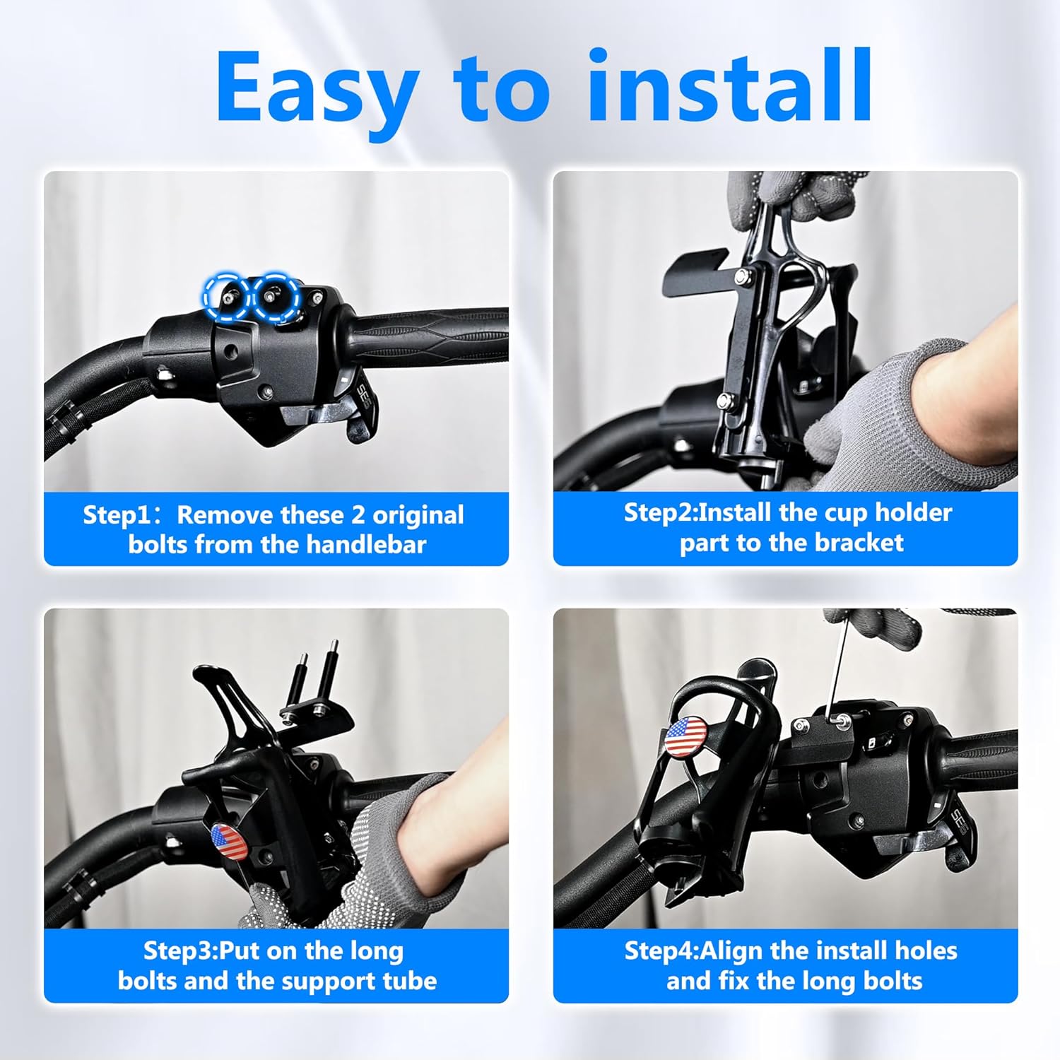 F3 Driver Handlebar Mounted Ajustable Drink Bottle Holder Expander Kit for Can Am Spyder F3/F3-S/F3-L/F3-T 2015+ Models Cup Holder Accessories (Left Side)