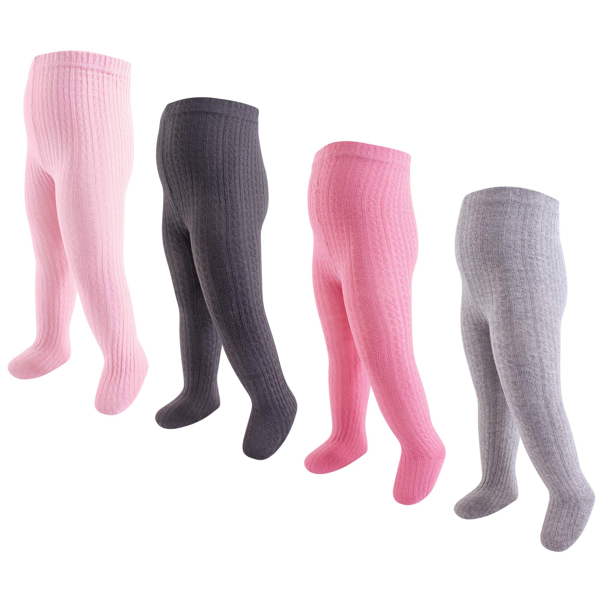 Hudson Baby Girls' Cotton Tights, 4 Pack