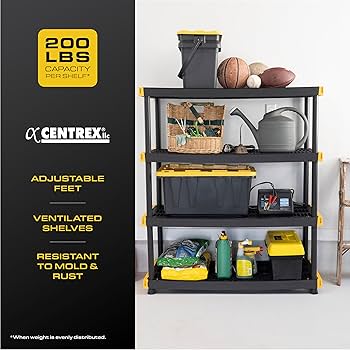 Amazon.com: BLACK & YELLOW, 4-Tier Heavy Duty Plastic