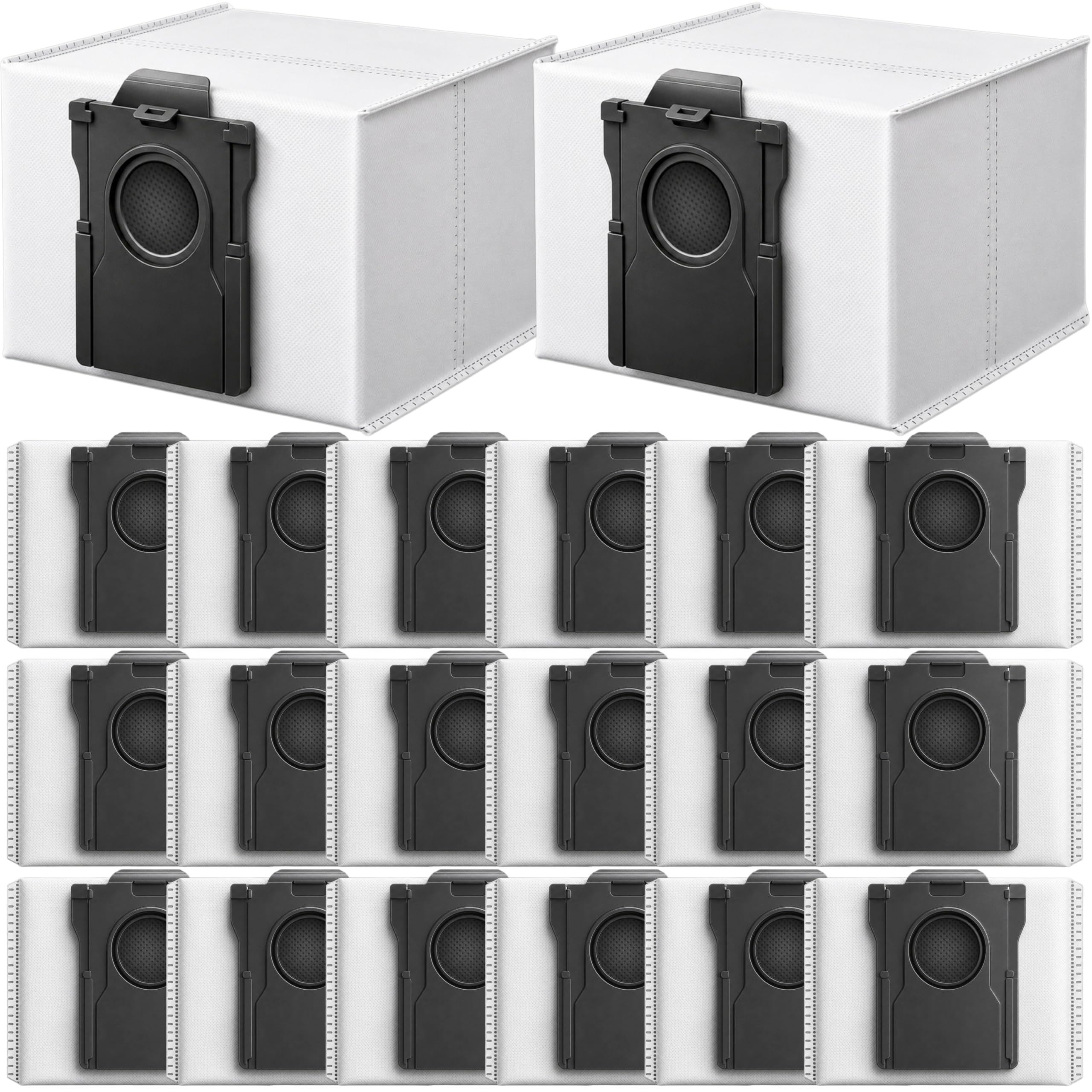 Paquete de 20 bolsas de polvo X60 Max Ultra, compatibles con Dreame L10s Ultra Gen 2/X30/X40/X50/X60/L40/L50/L60E30/E40, bolsas de carbón activado de gran capacidad de 3,2 L, cuatro capas, 9