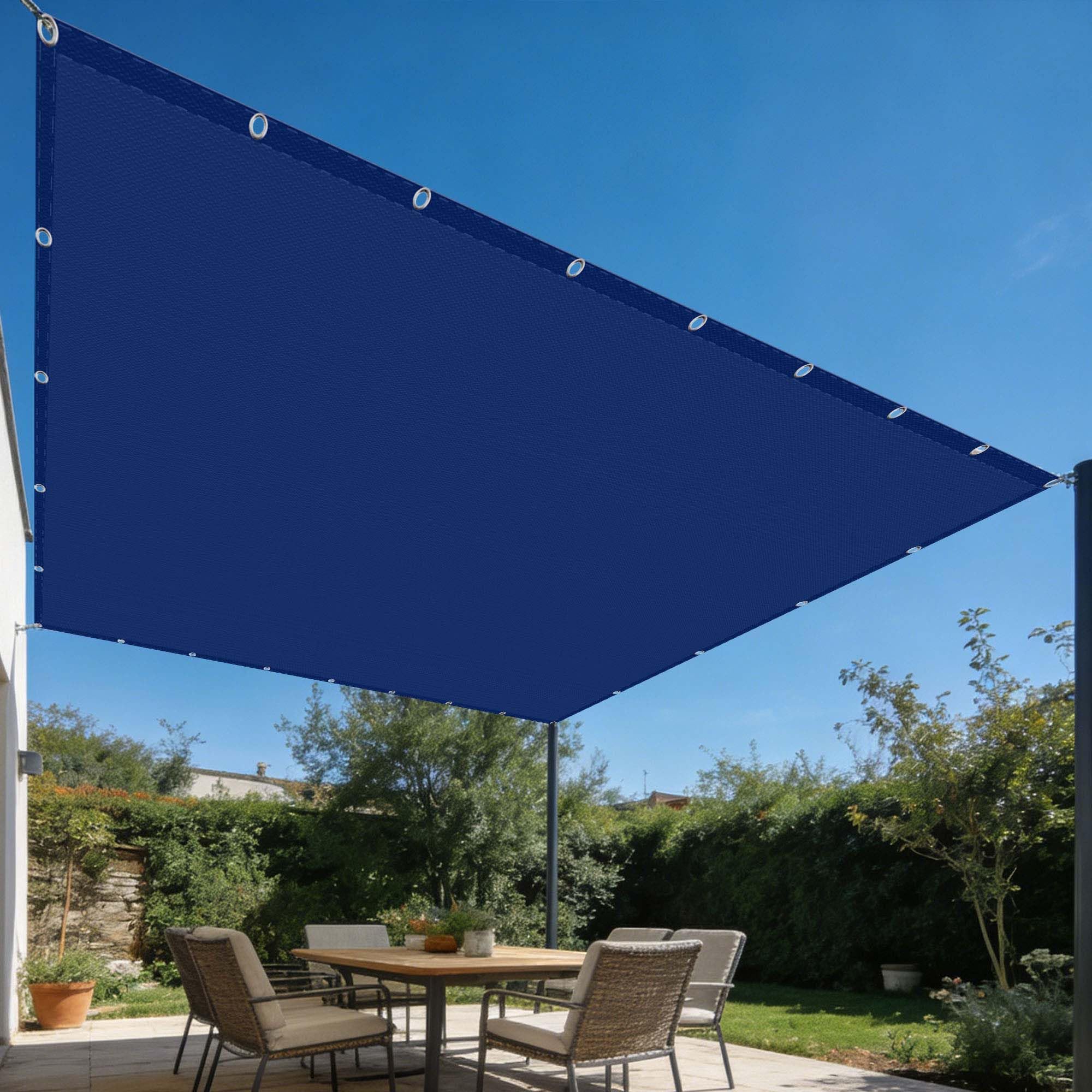 Voile d'ombrage résistant à l'eau 3.8 x 4.4 m auvent extérieur pour patio et jardin