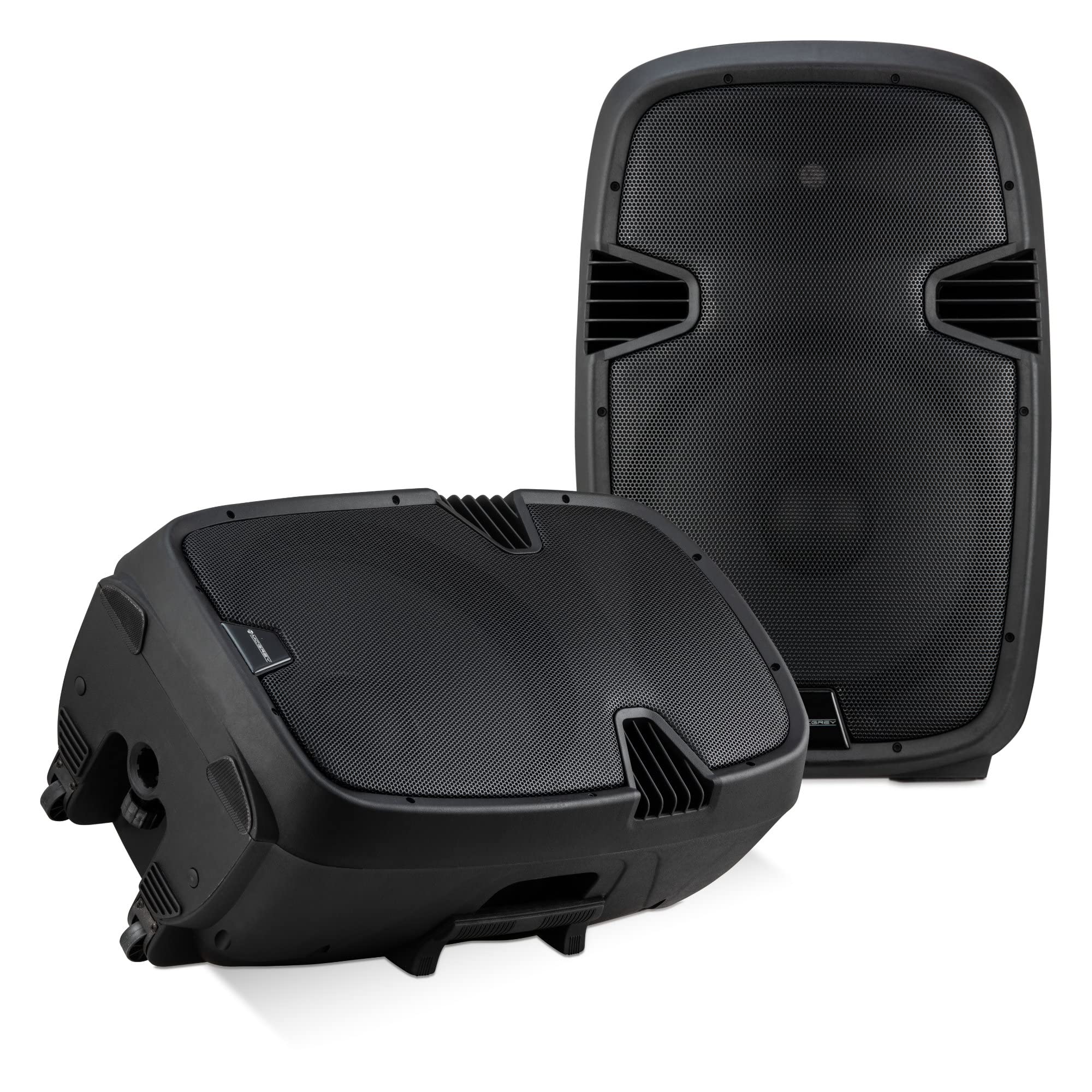 McGrey P215 MP Passiv-Lautsprecher Paar - Belastbarkeit: 120 W RMS / 800 W Peak - Widerstand: 8 Ohm - 2-Wege-System mit 15" Woofer und 1" Hochtöner - Schalldruckpegel (SPL): max. 96 dB - Schwarz