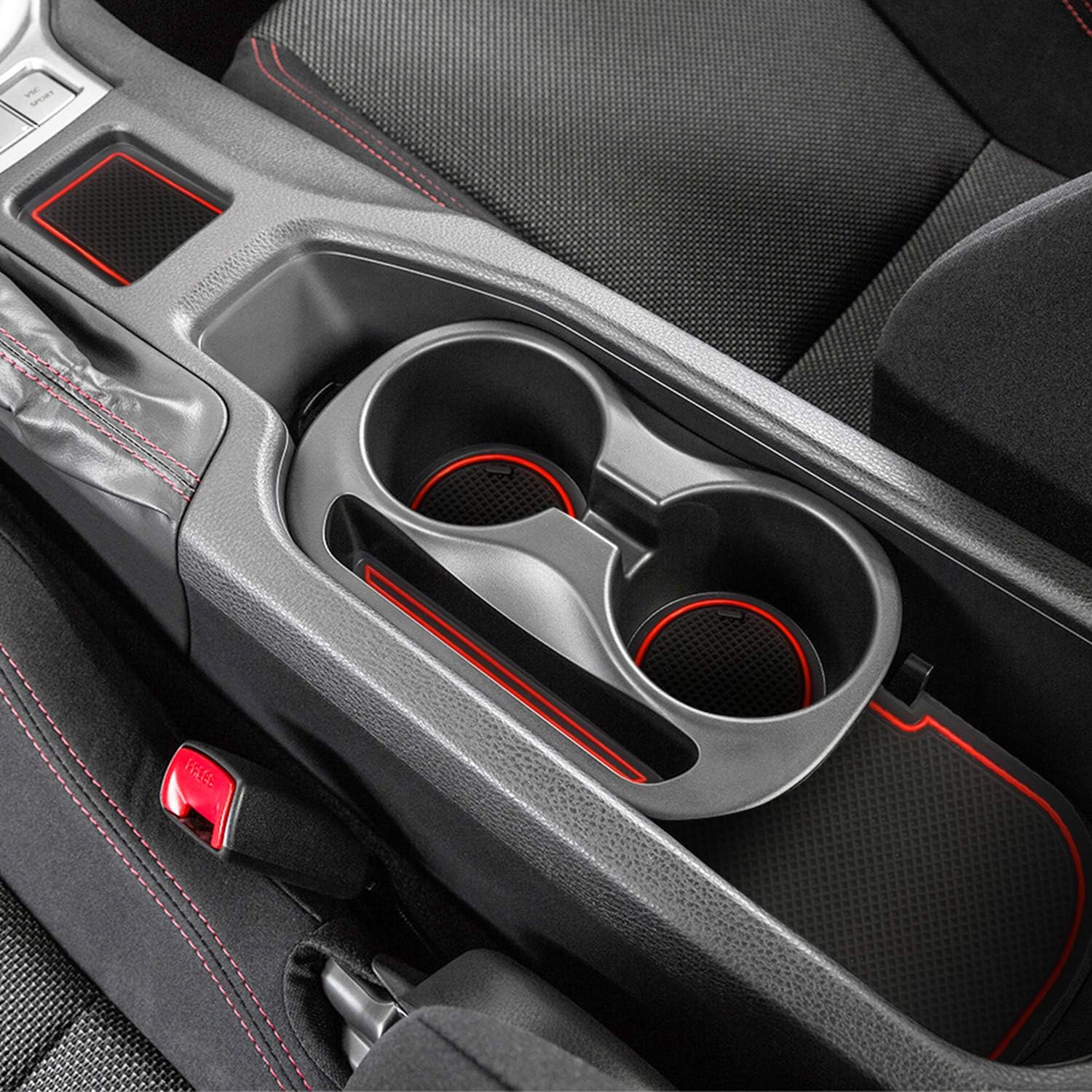8pcs Anti-dust Mats for Toyota 86 Subaru BRZ Scion FR-S Accessories 2020 2019 2018 2017 2016 2015 2014 2013 Door Pocket Slot Liner Pad Car Cup Holder Insert Center Console Interior(Red)