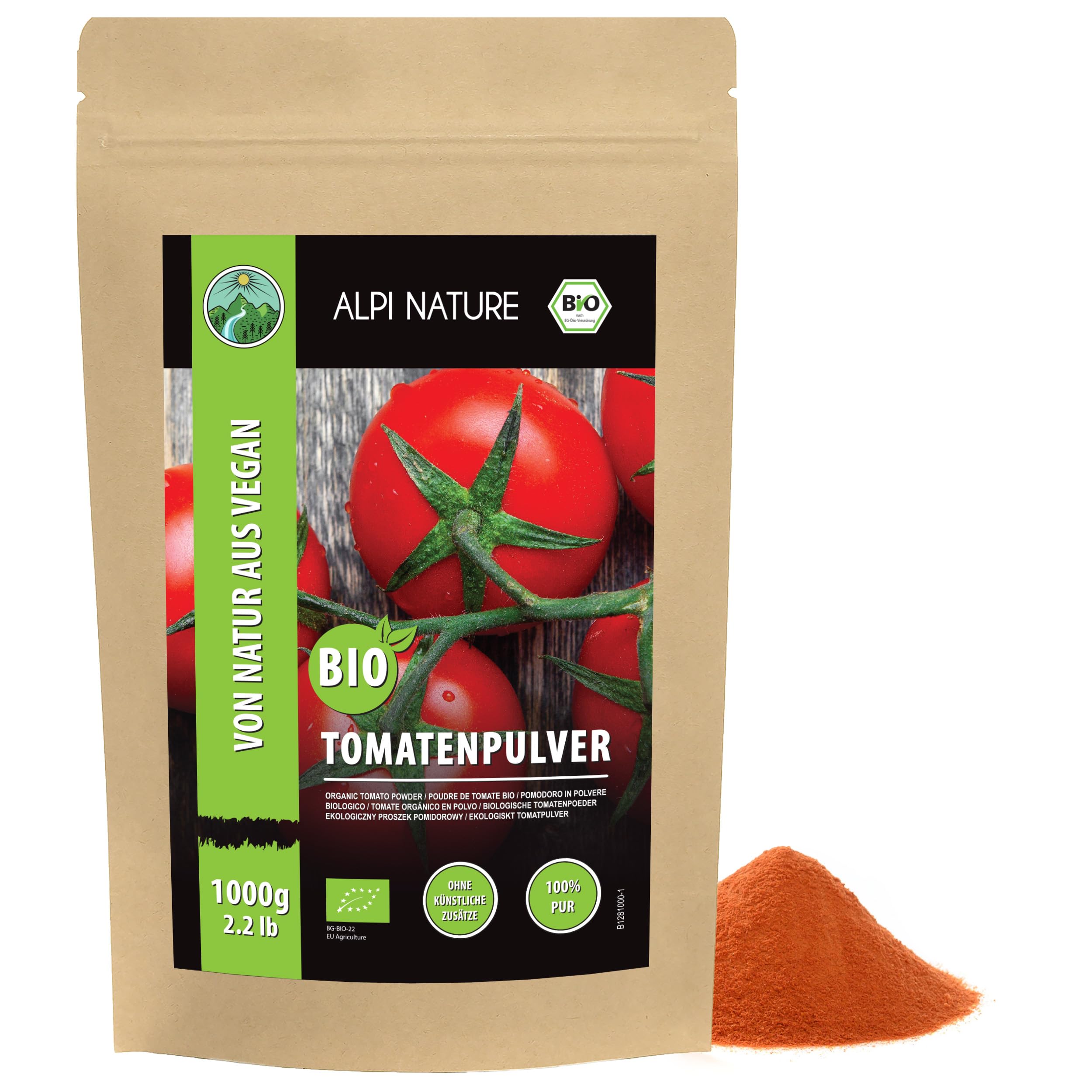 Alpi Nature Ekologiczny Proszek Pomidorowy 1kg, Suszone i Mielone Pomidory, Proszek Przyprawowy