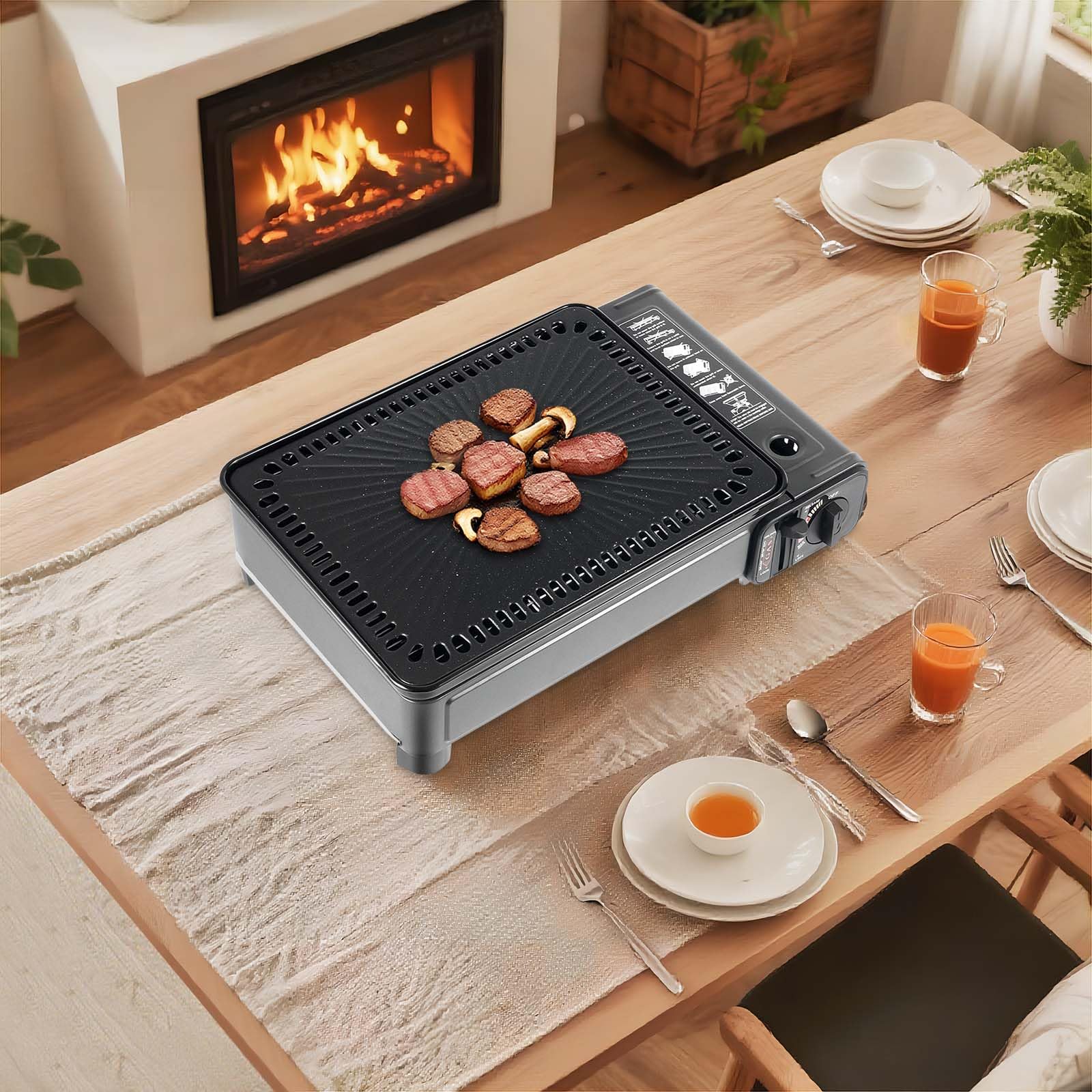 Camping grill gazowy, 41,5 x 28 x 11 cm
