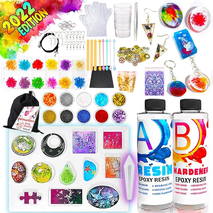 Resin Jewelry Making Kit Resin Kits for Beginners with Molds and