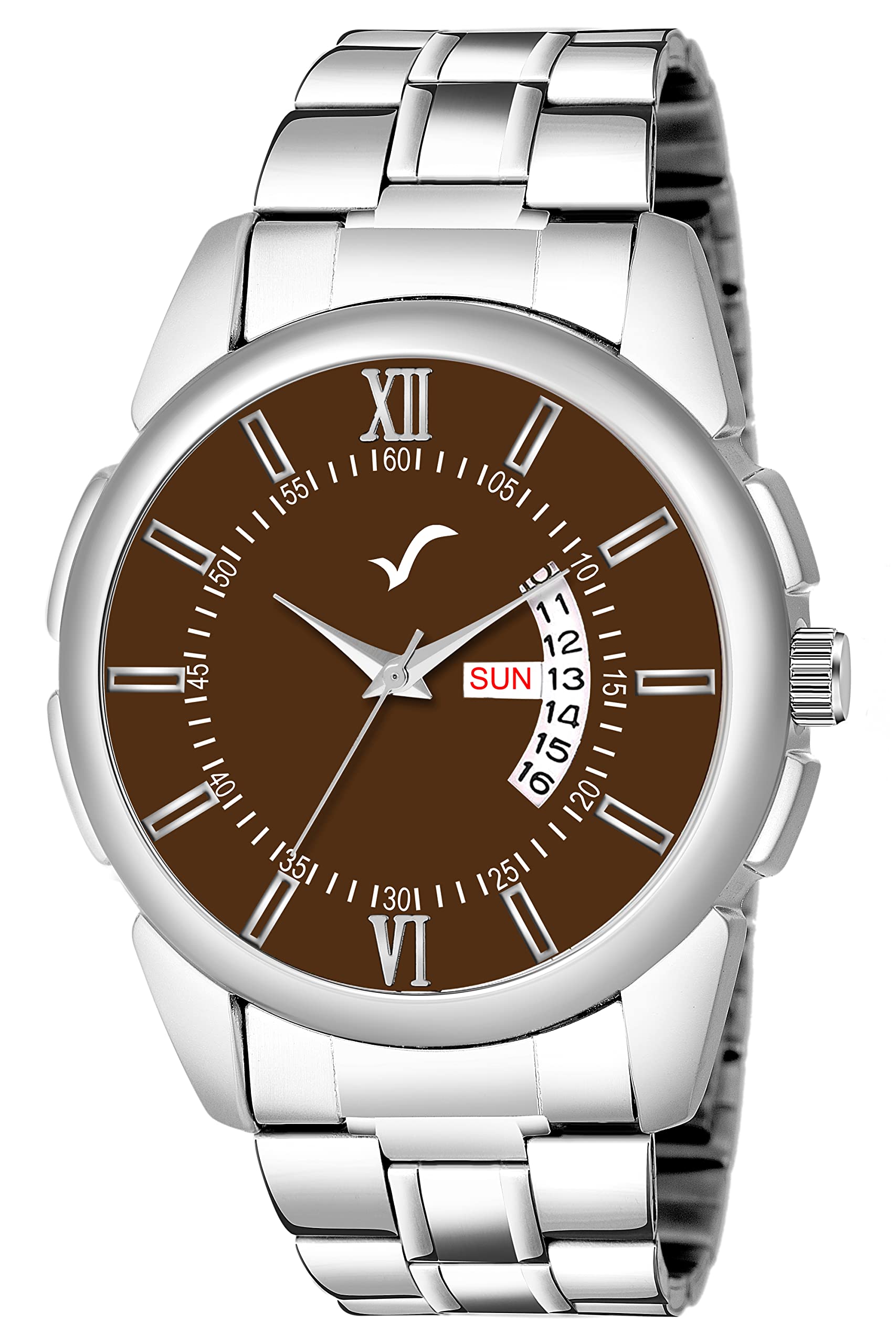 WRIGHTRACK New Generation Analog Day Date Functioning/Working Stainless Steel Chain Watch for Men & Boys (Brown) (B09NHL5KGQ) Amazon Price History, Amazon Price Tracker