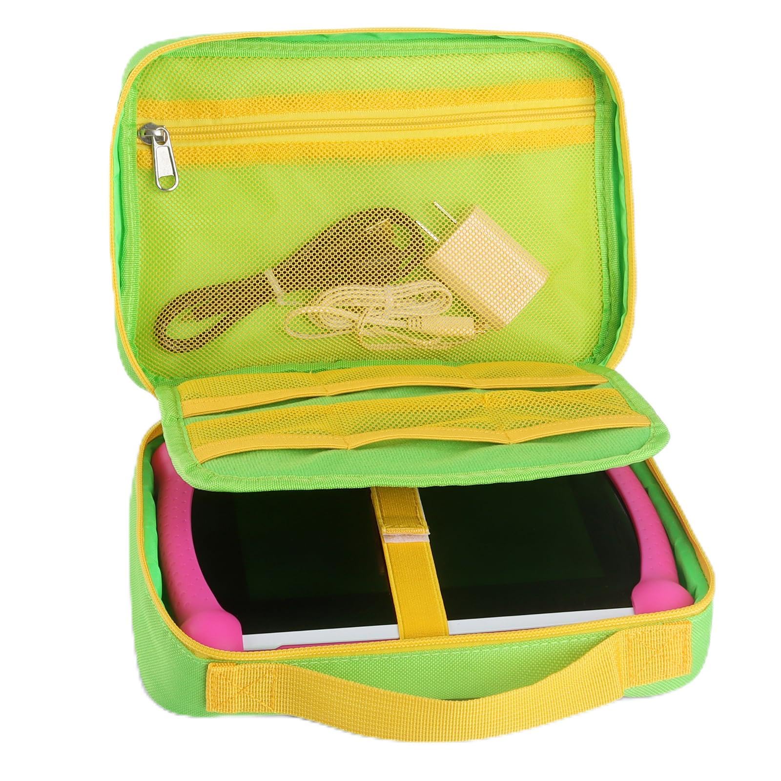 Taladad Carrying Case for LeapFrog LeapPad Ultimate Ready, Portable Storage Bag with Handle Compatible With Leap Pad (Green)