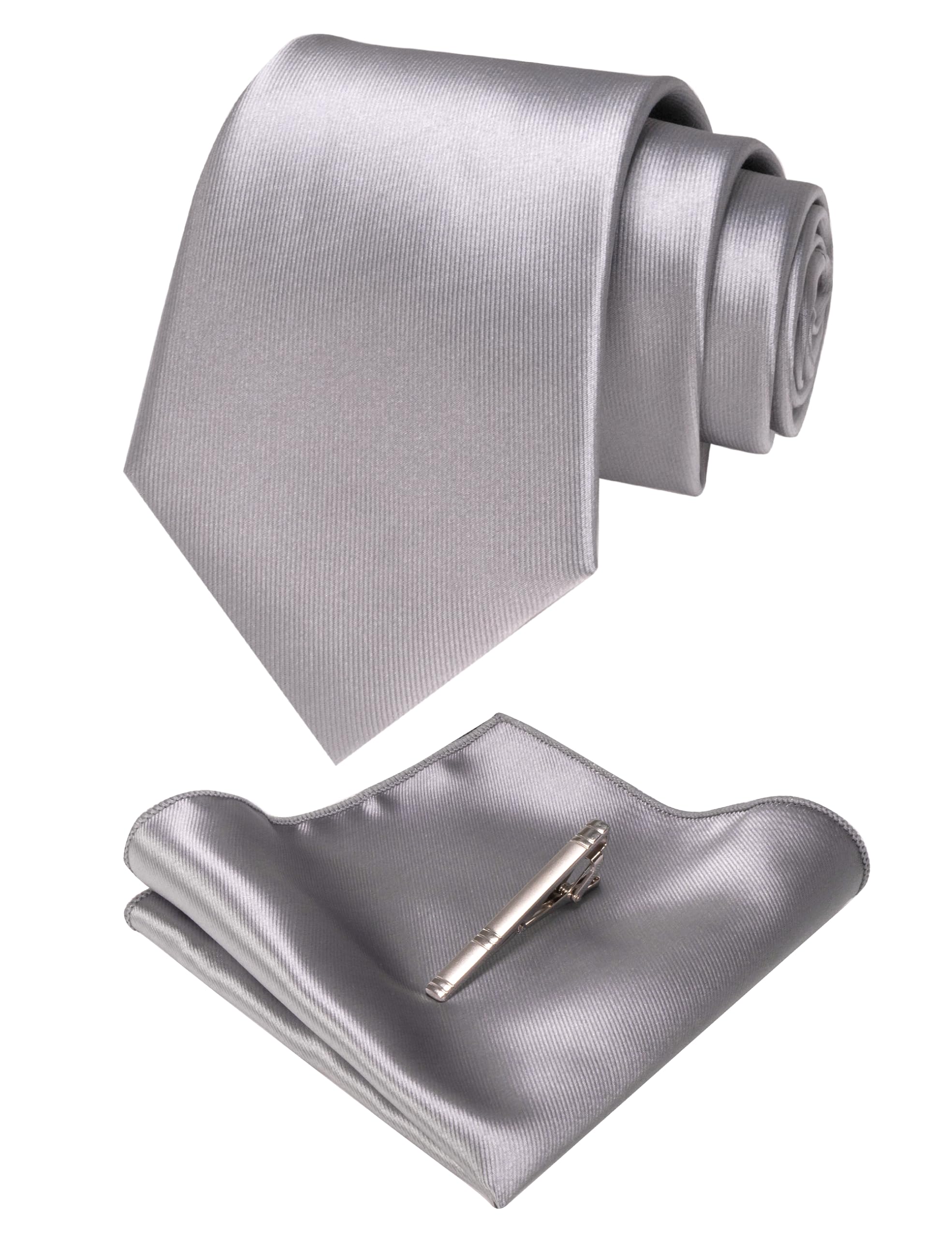 SIILLKEVIN Cravate En Soie Et Pince à Cravate Pour Homme Coffret Cadeau Pour Fête, Mariage Formel, 20_Bleu Marine Et Rouge