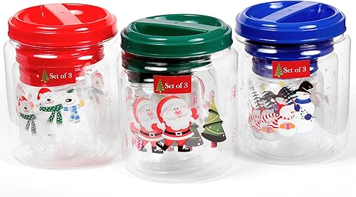 Chef Craft Select Holiday - Tarro de Navidad, juego de 3 piezas, el diseño puede variar