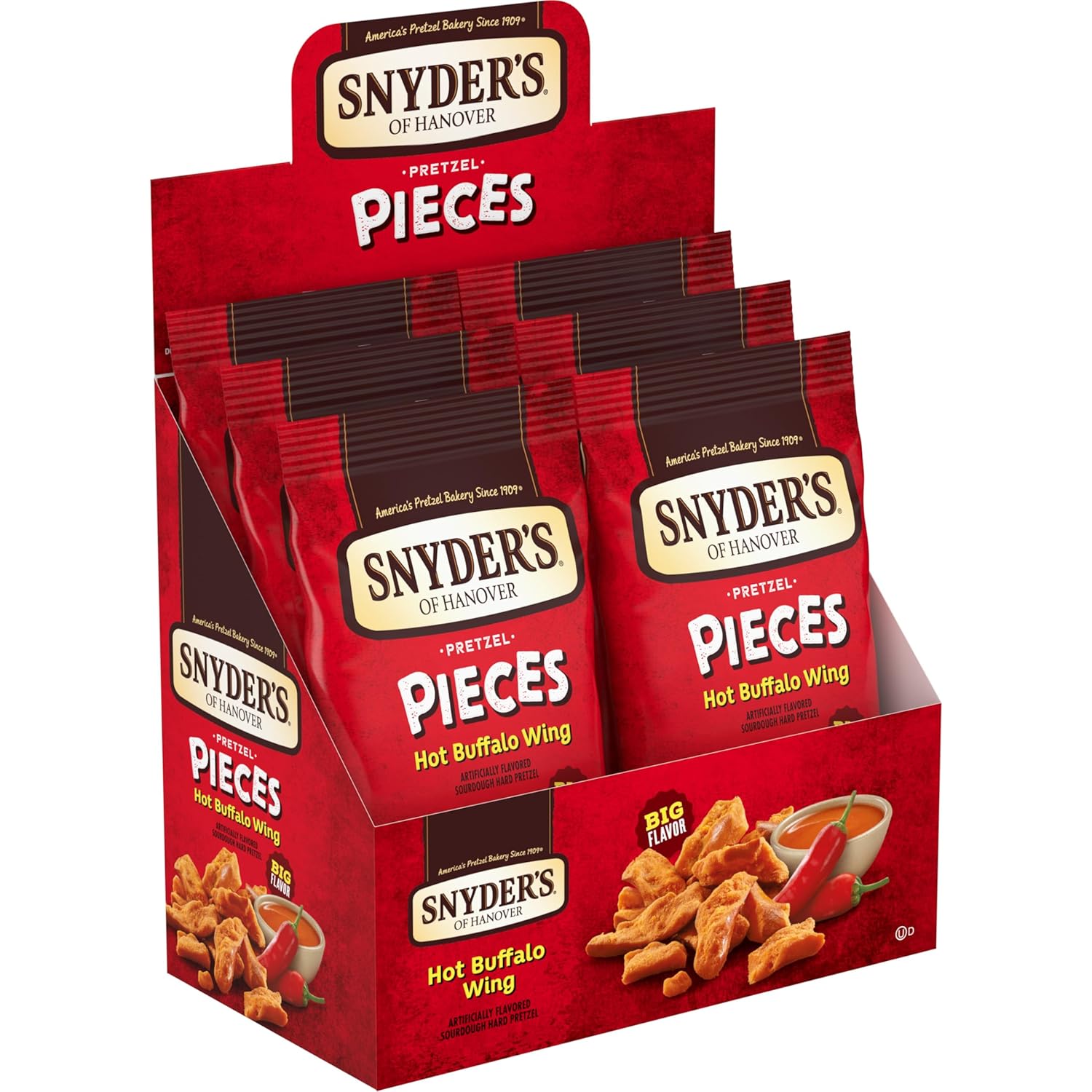 Snyder's of Hanover Pretzel Pieces, Hot Buffalo Wing, 3.25 Oz, 6 Ct